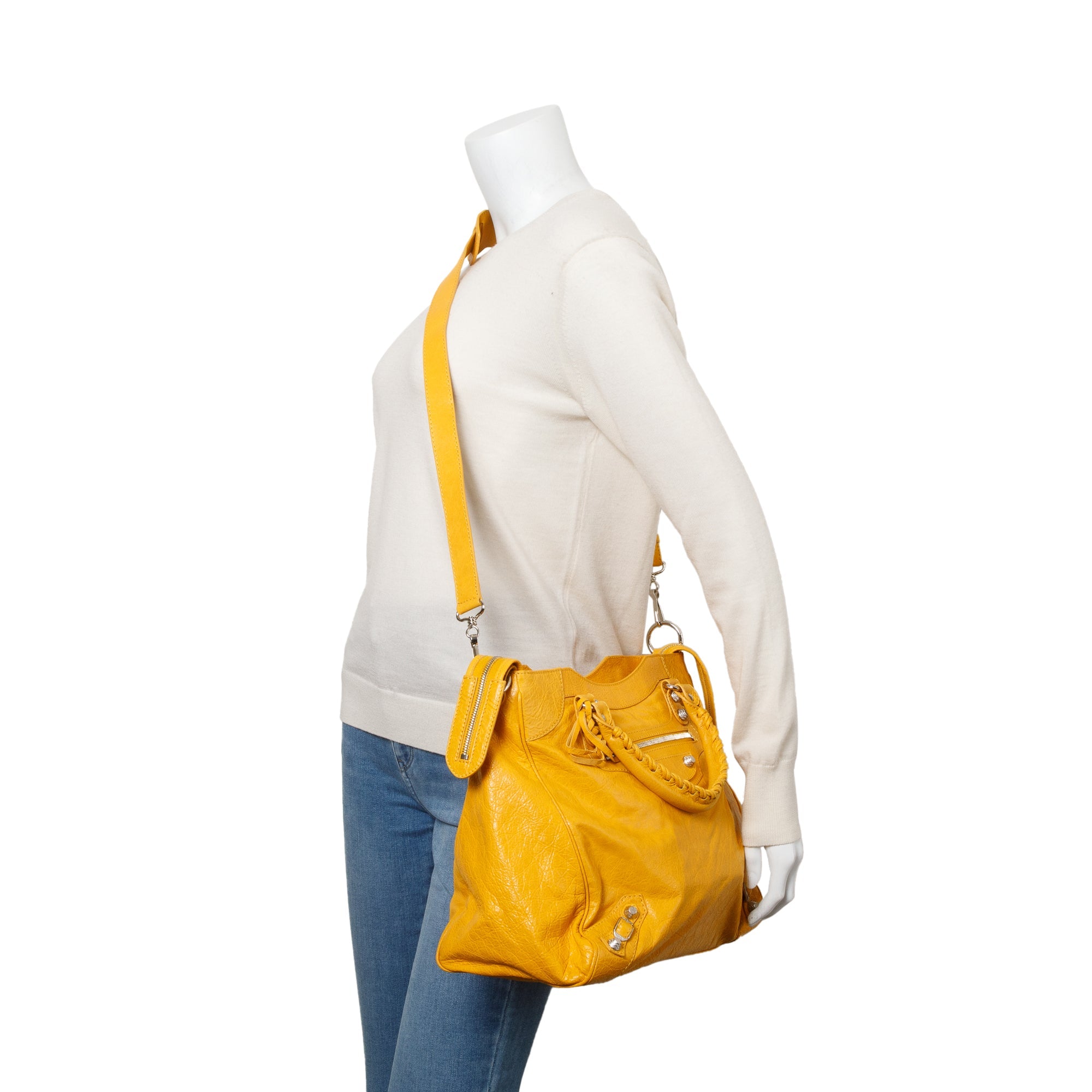 Balenciaga Yellow Agneau Leather Giant 12 Velo Bag