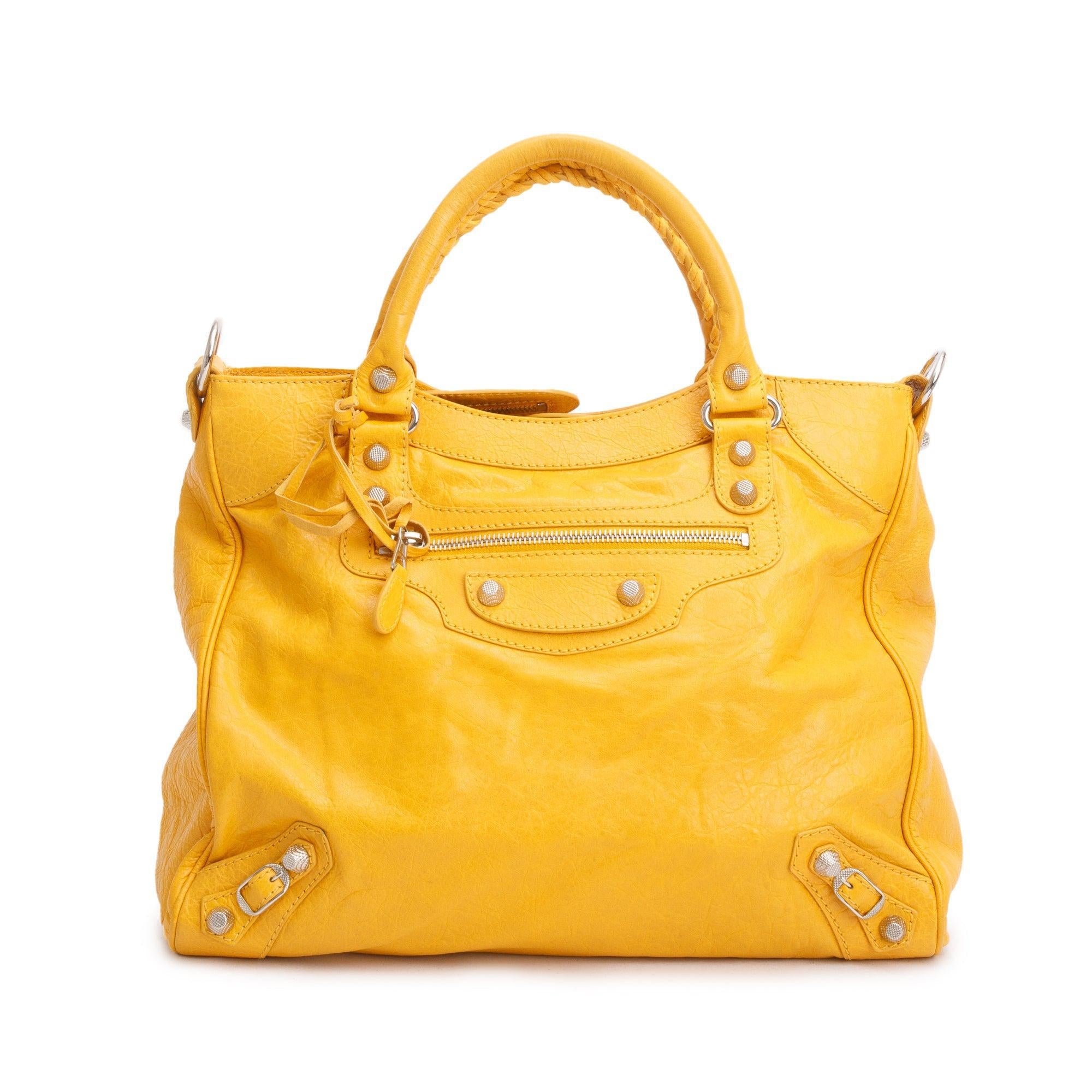 Balenciaga Yellow Agneau Leather Giant 12 Velo Bag