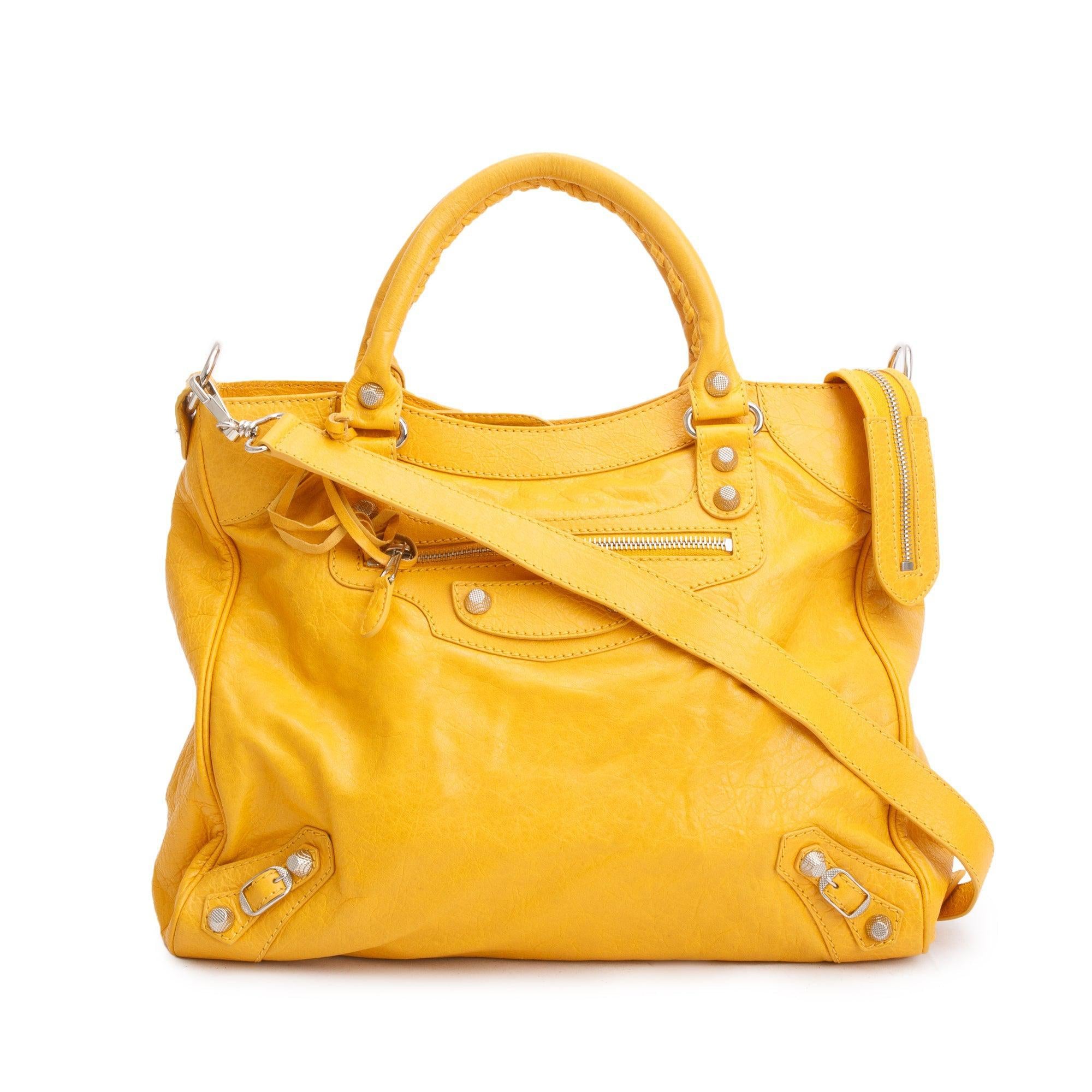 Balenciaga Yellow Agneau Leather Giant 12 Velo Bag