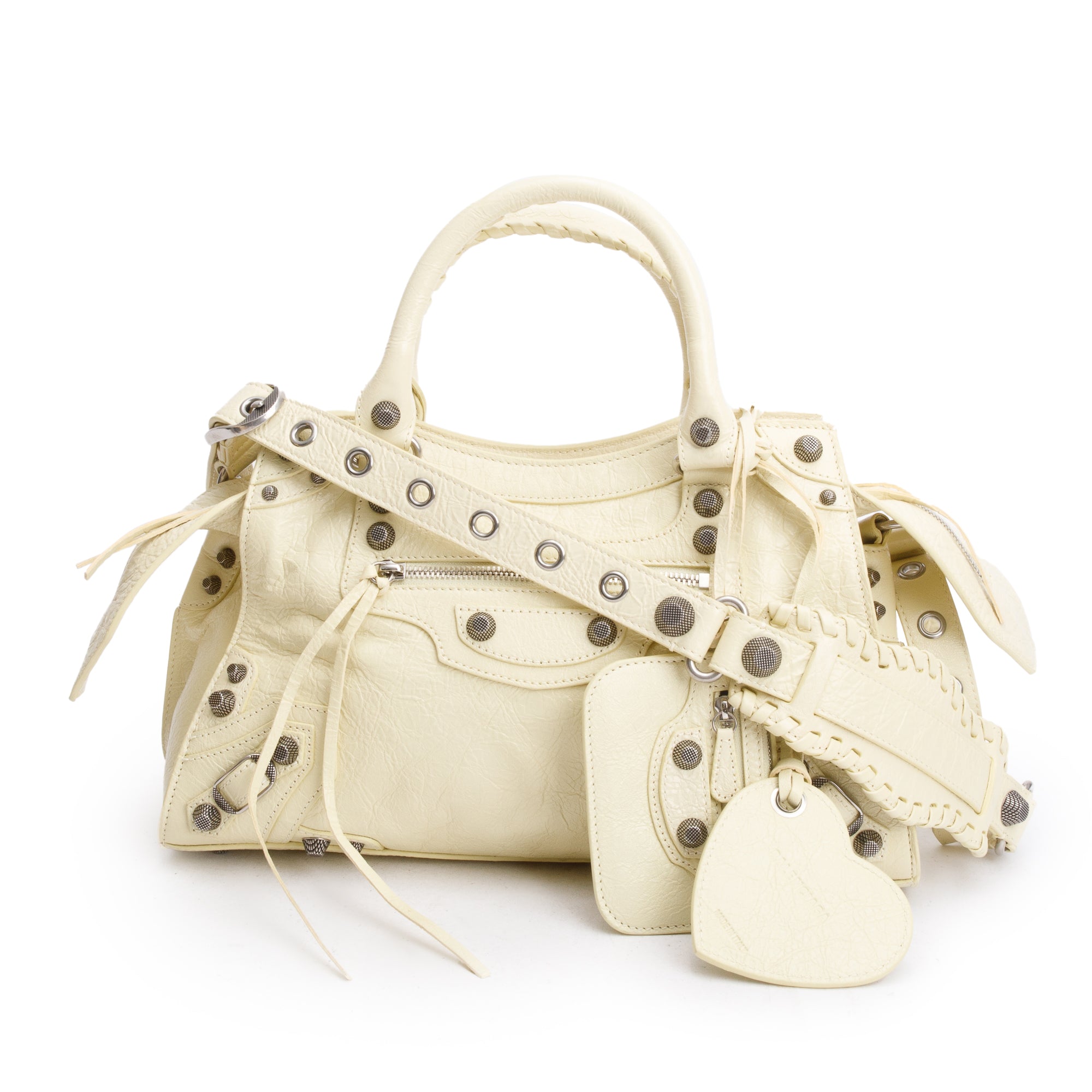 Balenciaga Yellow Arena Leather Small Neo Le Cagole Classic City Bag