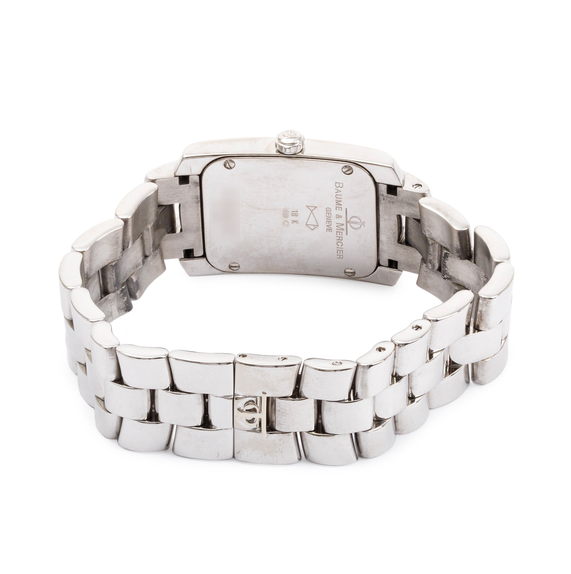 Baume & Mercier 18k White Gold Diamond Bezel & Mother of Pearl Diamond Dial Hampton Milleis Watch