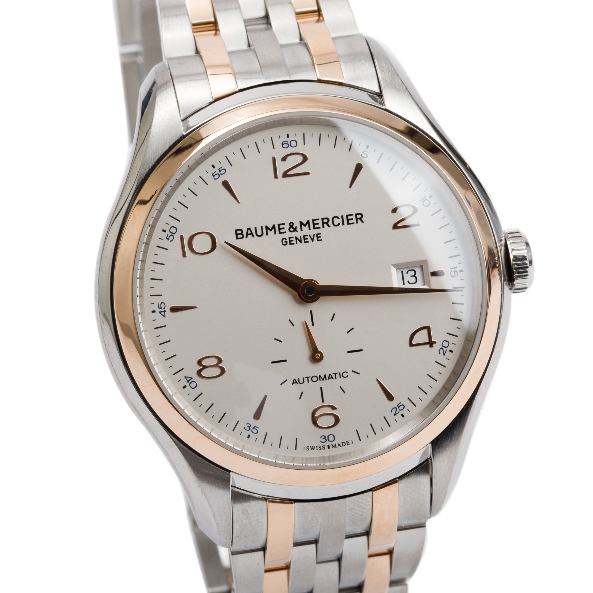 Baume & Mercier Rose Gold-Plated & Stainless Steel Clifton 41 MM Automatic Watch w/ Box & Papers