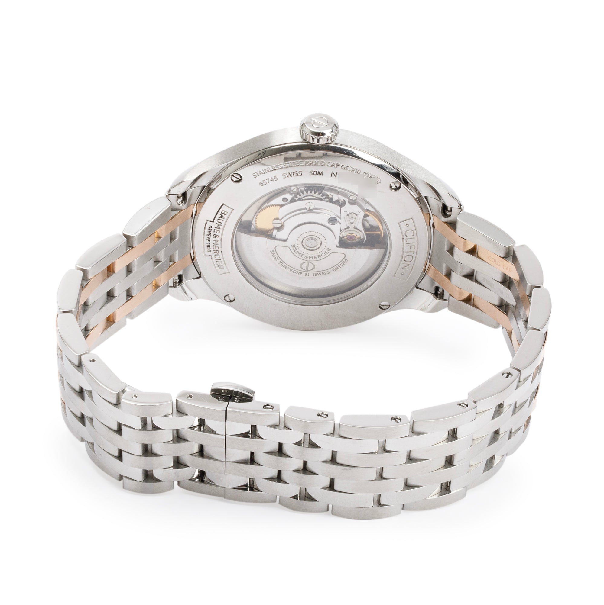 Baume & Mercier Rose Gold-Plated & Stainless Steel Clifton 41 MM Automatic Watch w/ Box & Papers