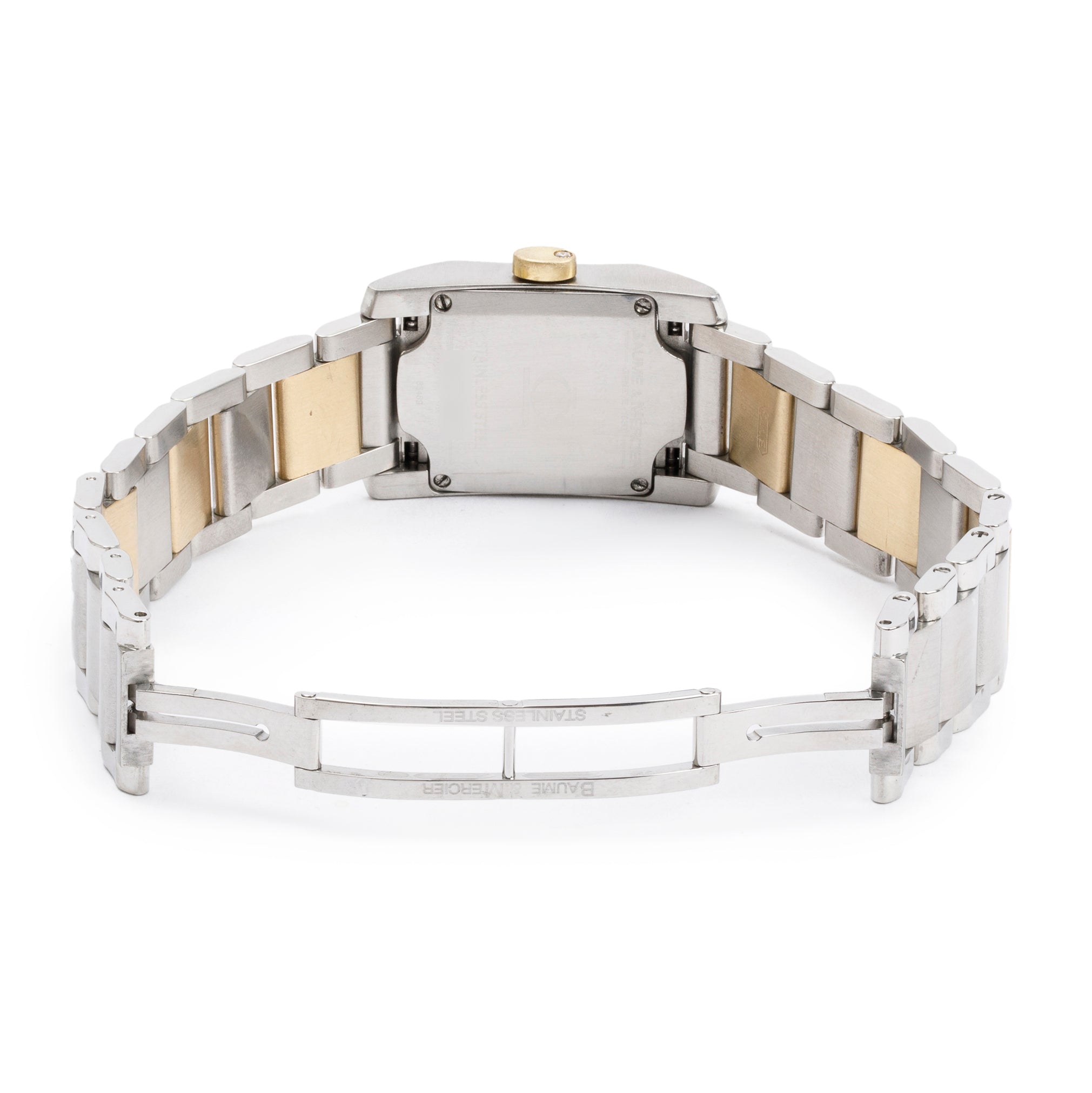 Baume & Mercier Stainless Steel & 18k Yellow Gold Mother of Pearl Dial Diamant Watch