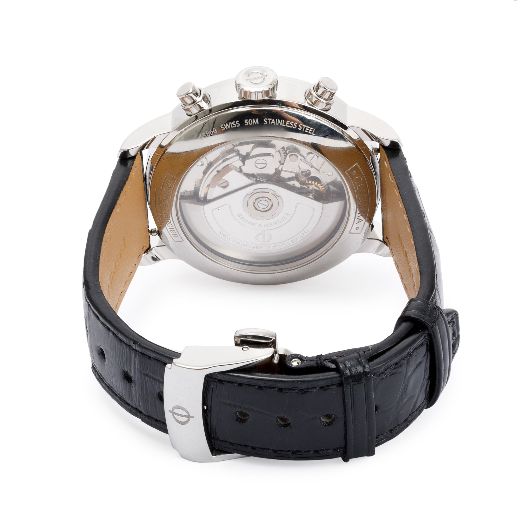 Baume & Mercier Stainless Steel Classima 42 MM Chronograph Moonphase Automatic Watch w/ Box & Papers