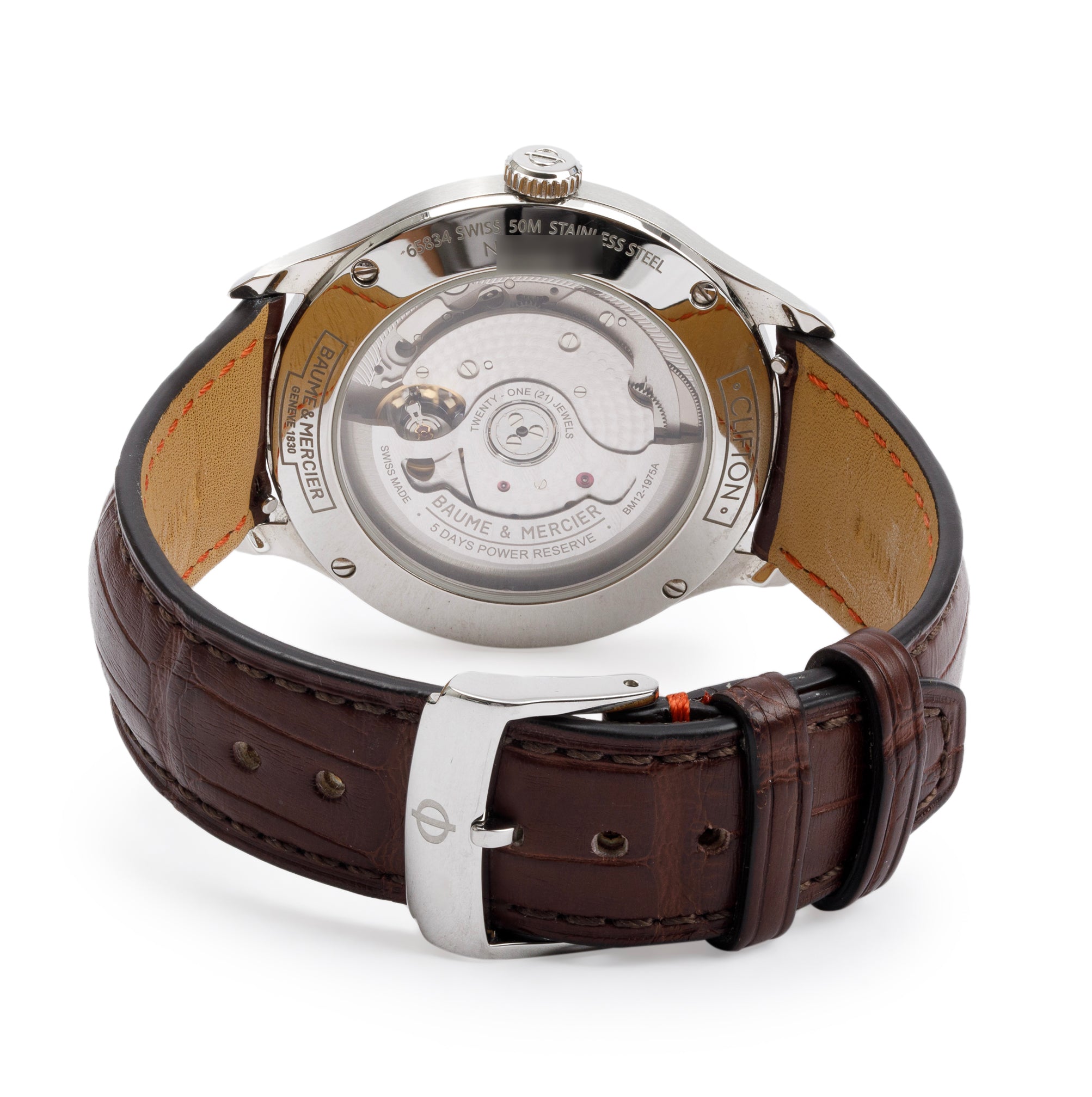 Baume & Mercier Stainless Steel Clifton 40 MM Automatic Watch w/ Box & Papers