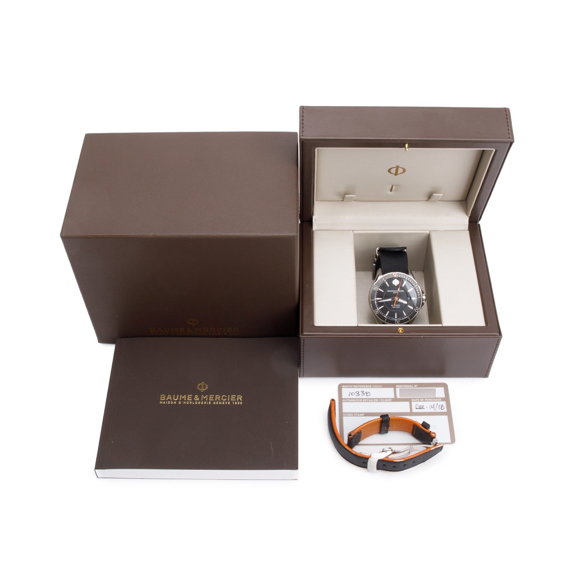 Baume & Mercier Stainless Steel Clifton 42 MM Automatic Watch 10338 w/ Box & Papers