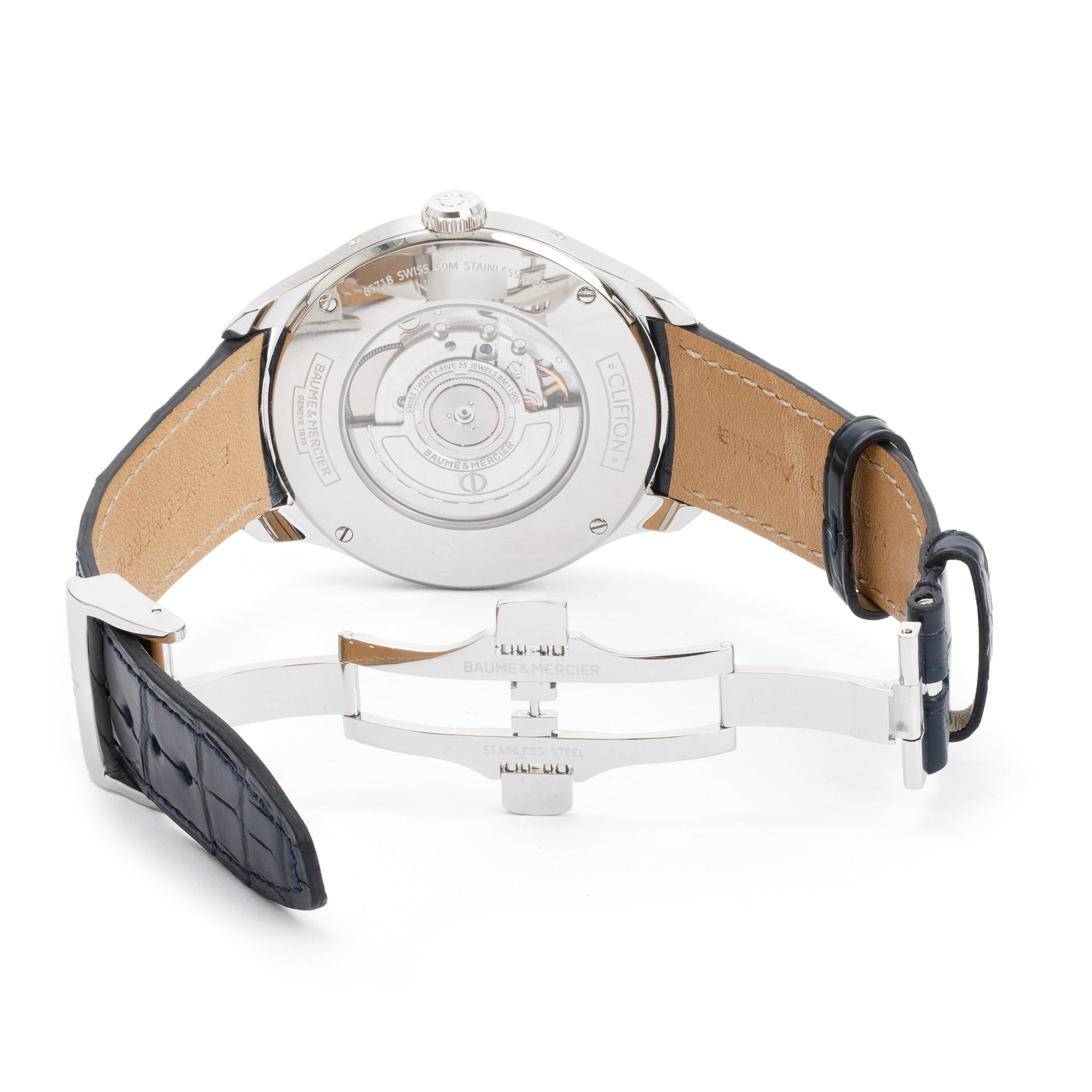 Baume & Mercier Stainless Steel Clifton 43 MM Moonphase Automatic Watch w/ Box & Papers