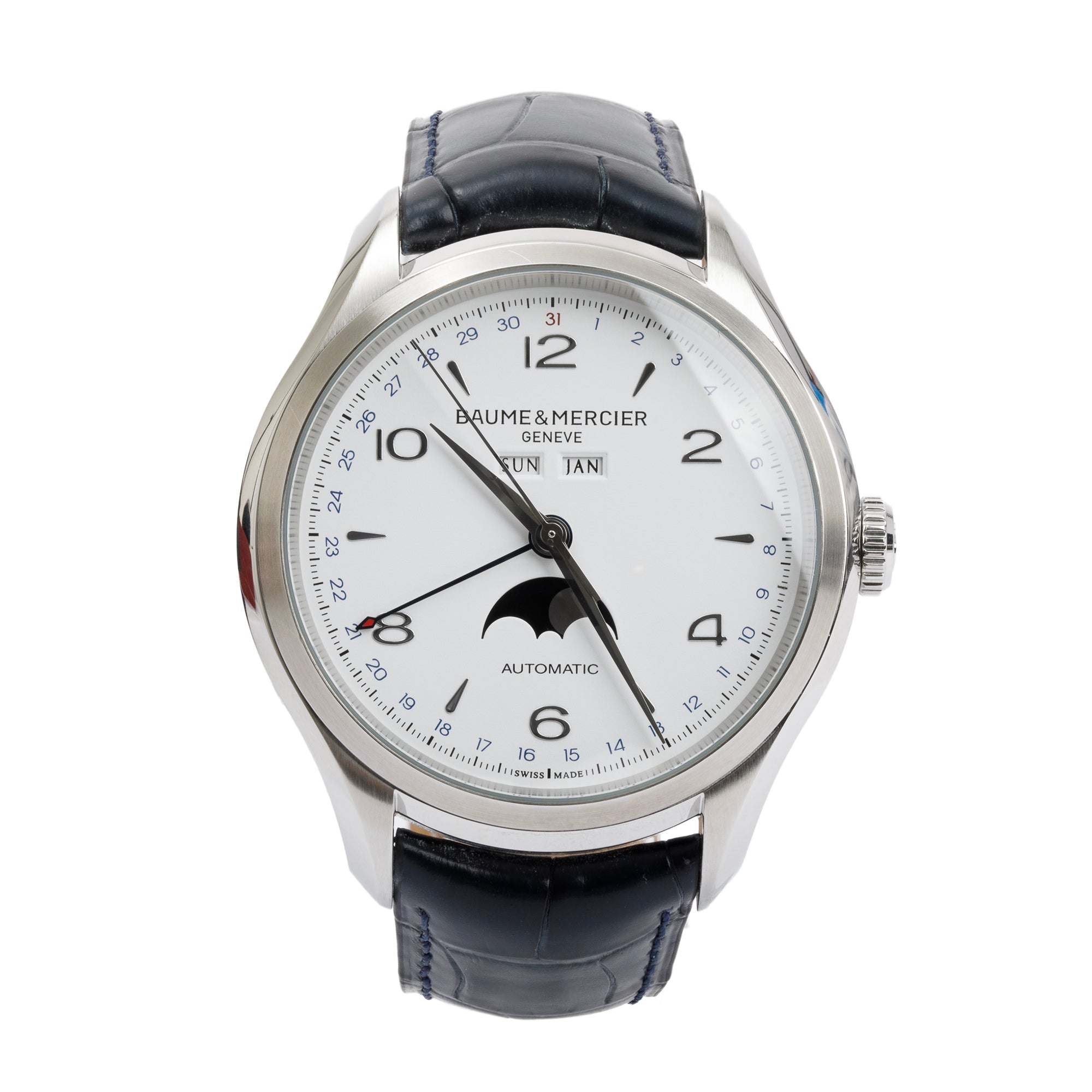 Baume & Mercier Stainless Steel Clifton 43 MM Moonphase Automatic Watch w/ Box & Papers