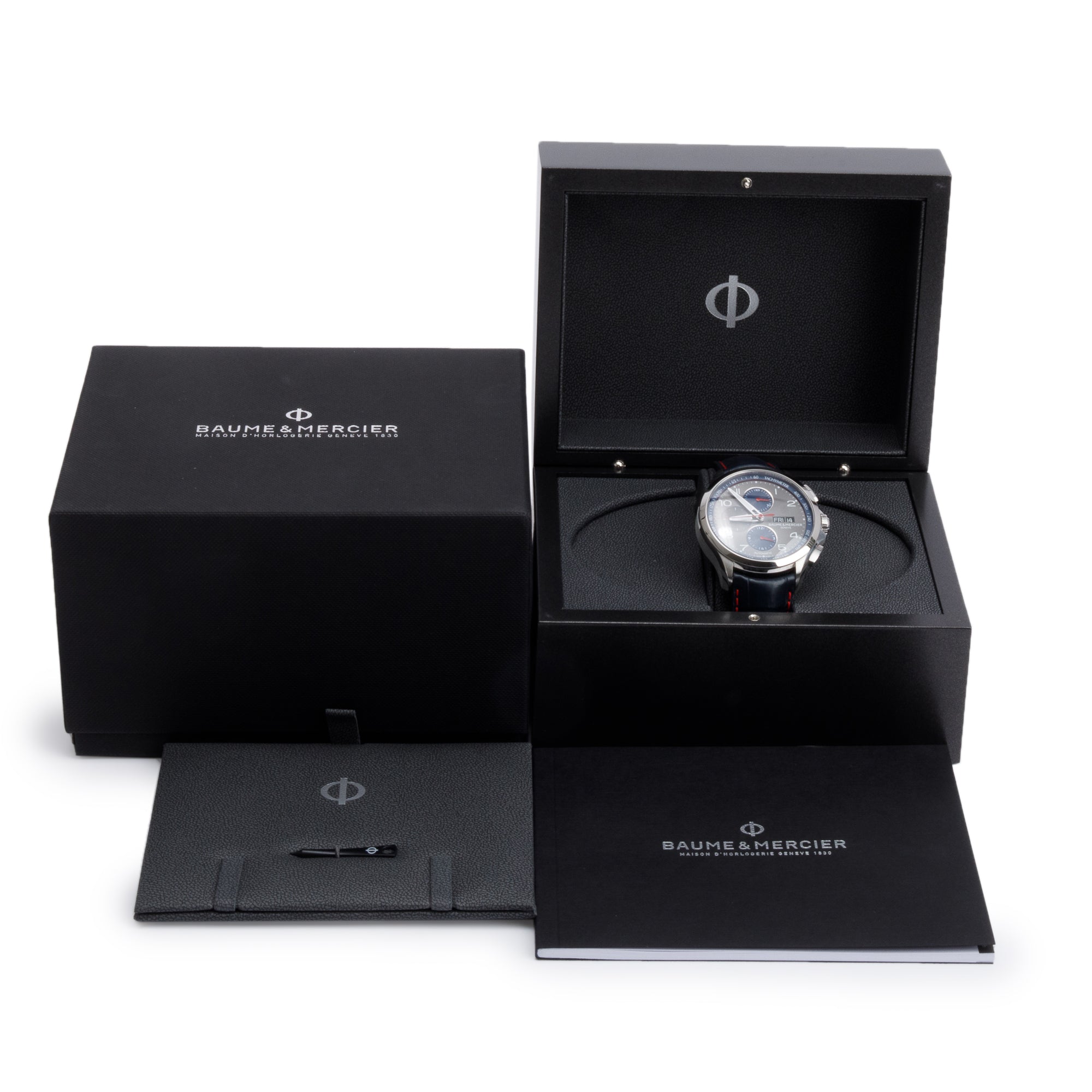 Baume & Mercier Stainless Steel Clifton 44 MM Chronograph Automatic Watch w/ Box & Papers