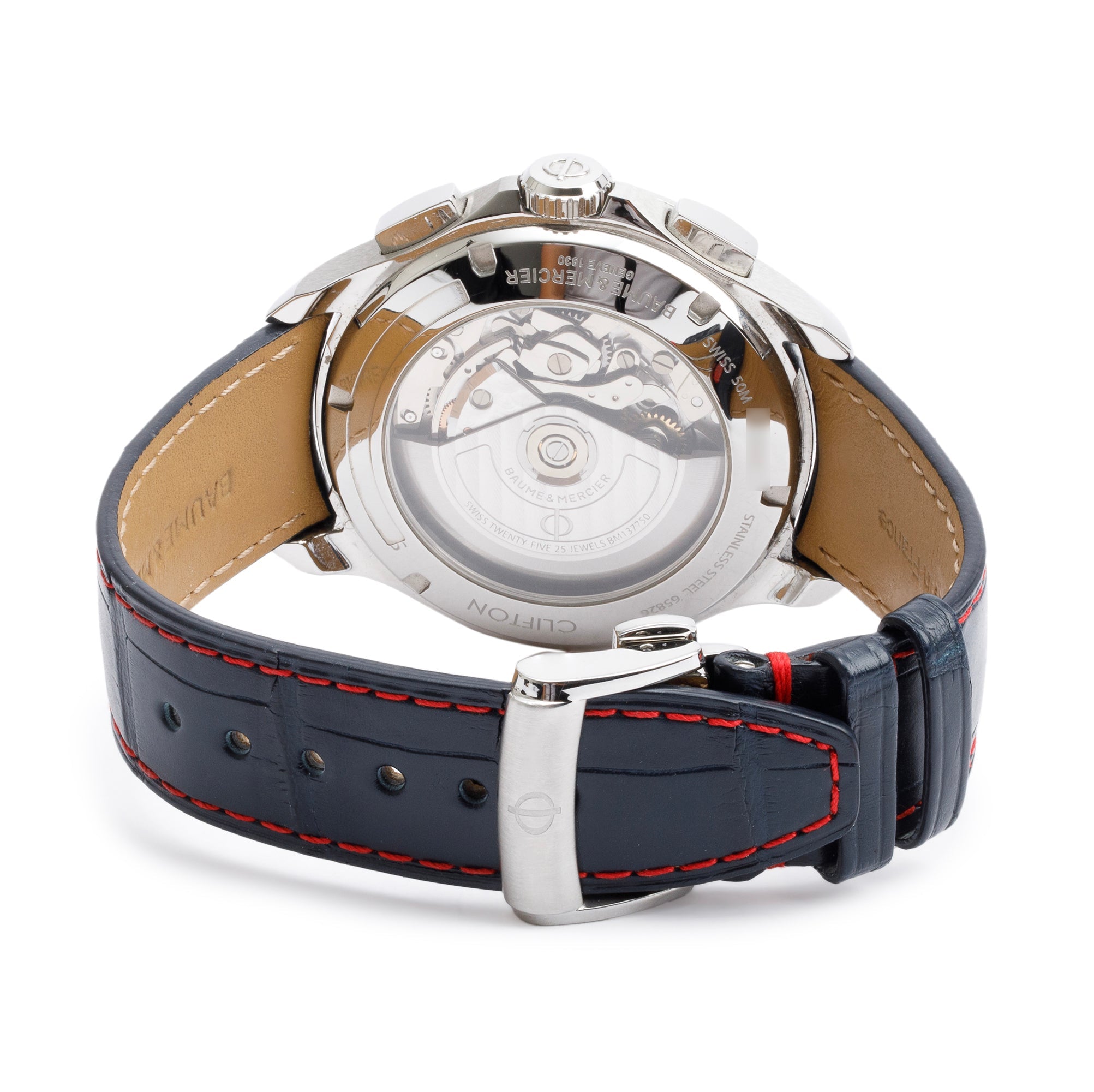 Baume & Mercier Stainless Steel Clifton 44 MM Chronograph Automatic Watch w/ Box & Papers