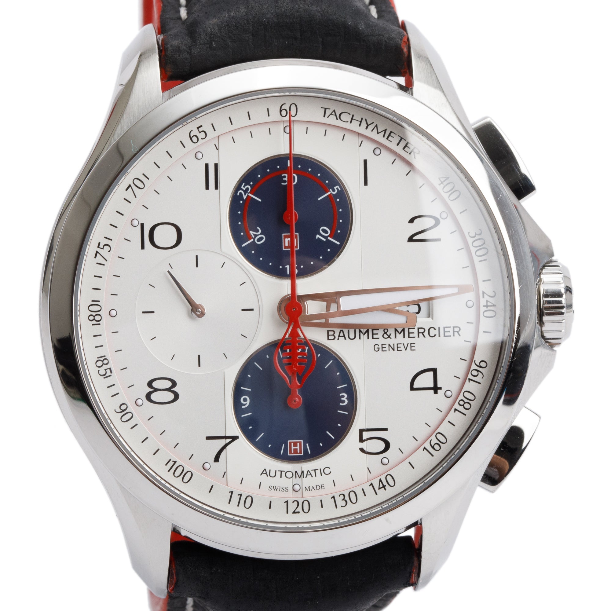 Baume & Mercier Stainless Steel Clifton Club Shelby Cobra Limited Edition 44 MM Chronograph Automatic Watch w/ Box & Papers