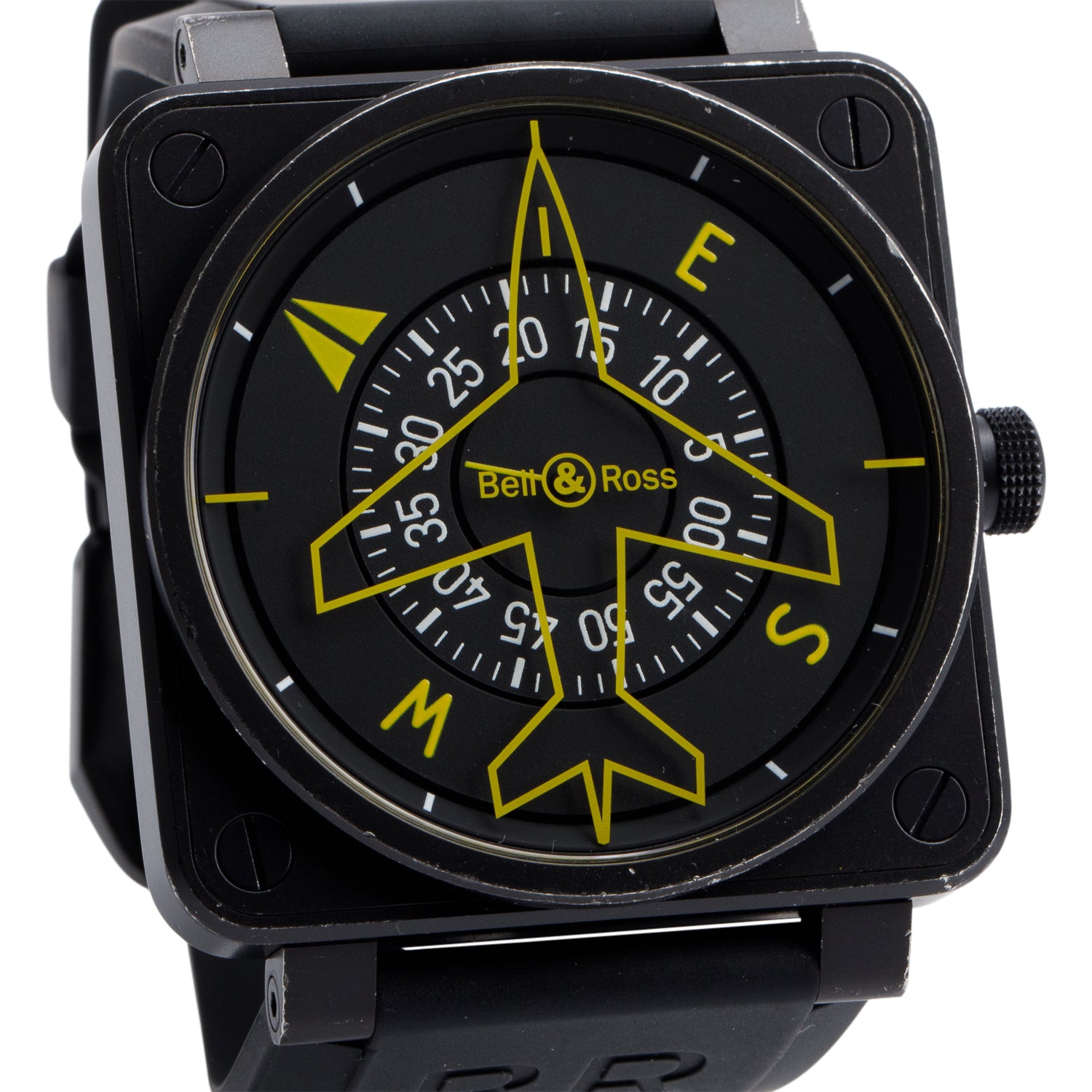 Bell & Ross Black PVD Stainless Steel Aviation Heading Indicator Limited Edition 46 MM Automatic Watch BR01-92