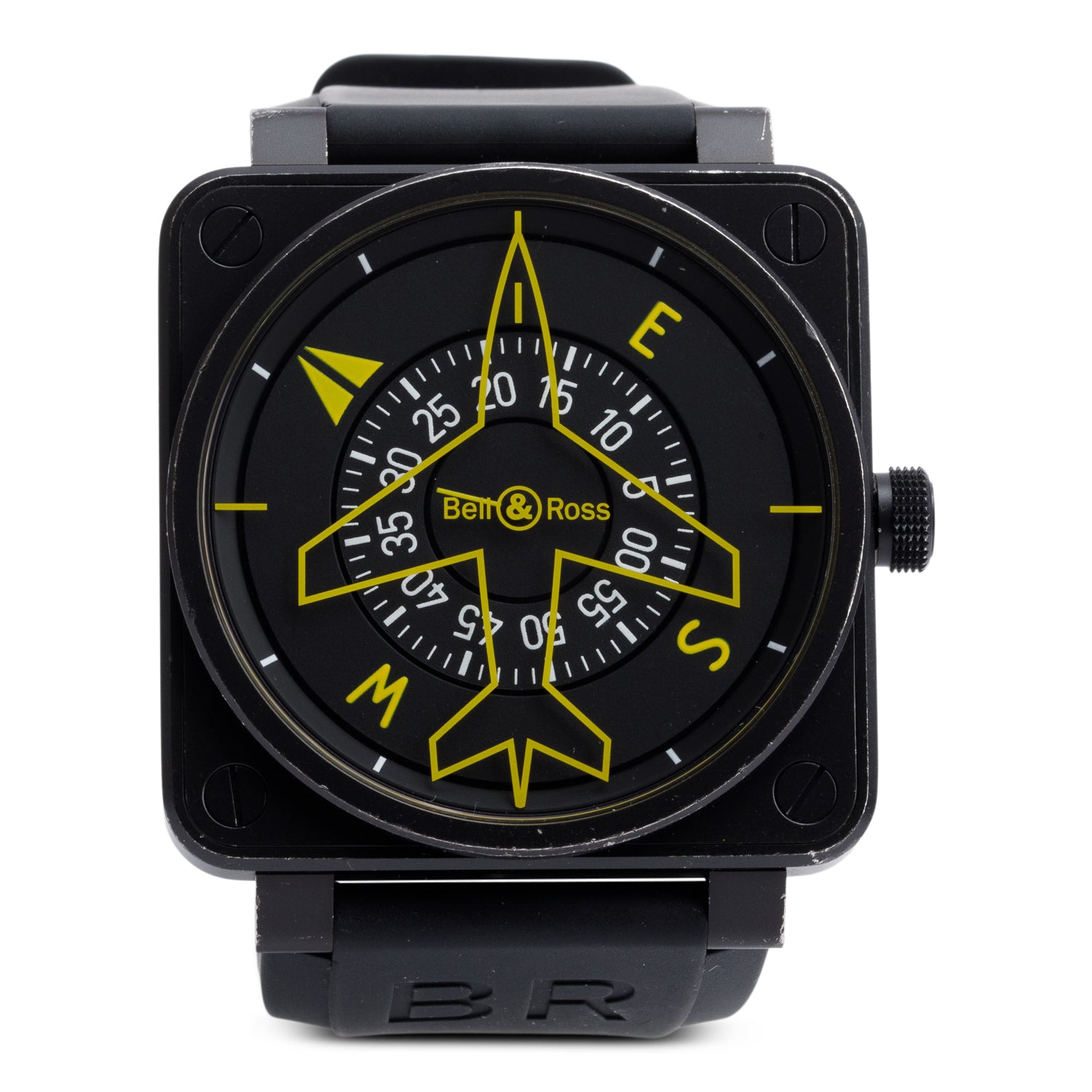 Bell & Ross Black PVD Stainless Steel Aviation Heading Indicator Limited Edition 46 MM Automatic Watch BR01-92
