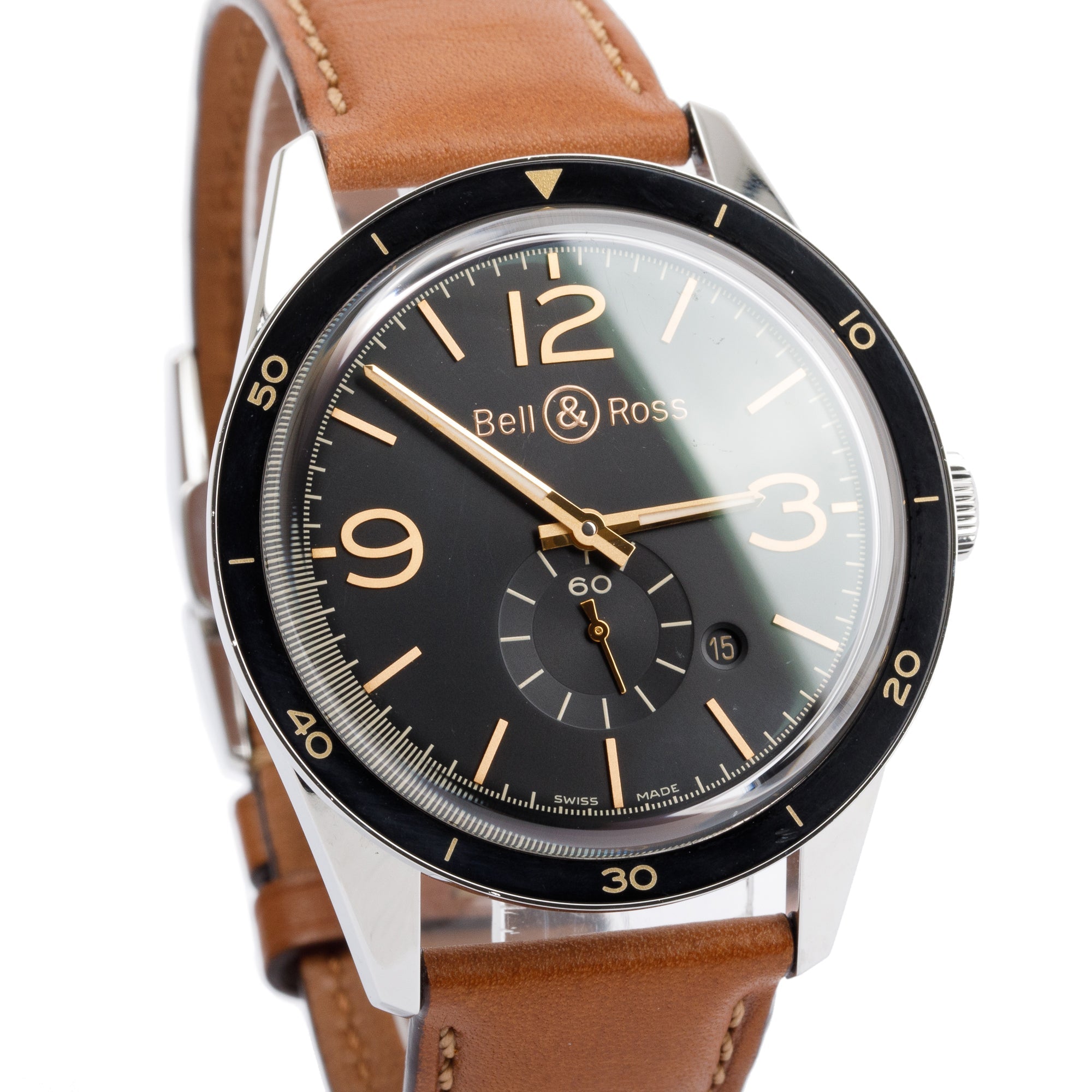 Bell & Ross Stainless Steel BR 123 Vintage 43 MM Auotmatic Watch w/ Box & Papers