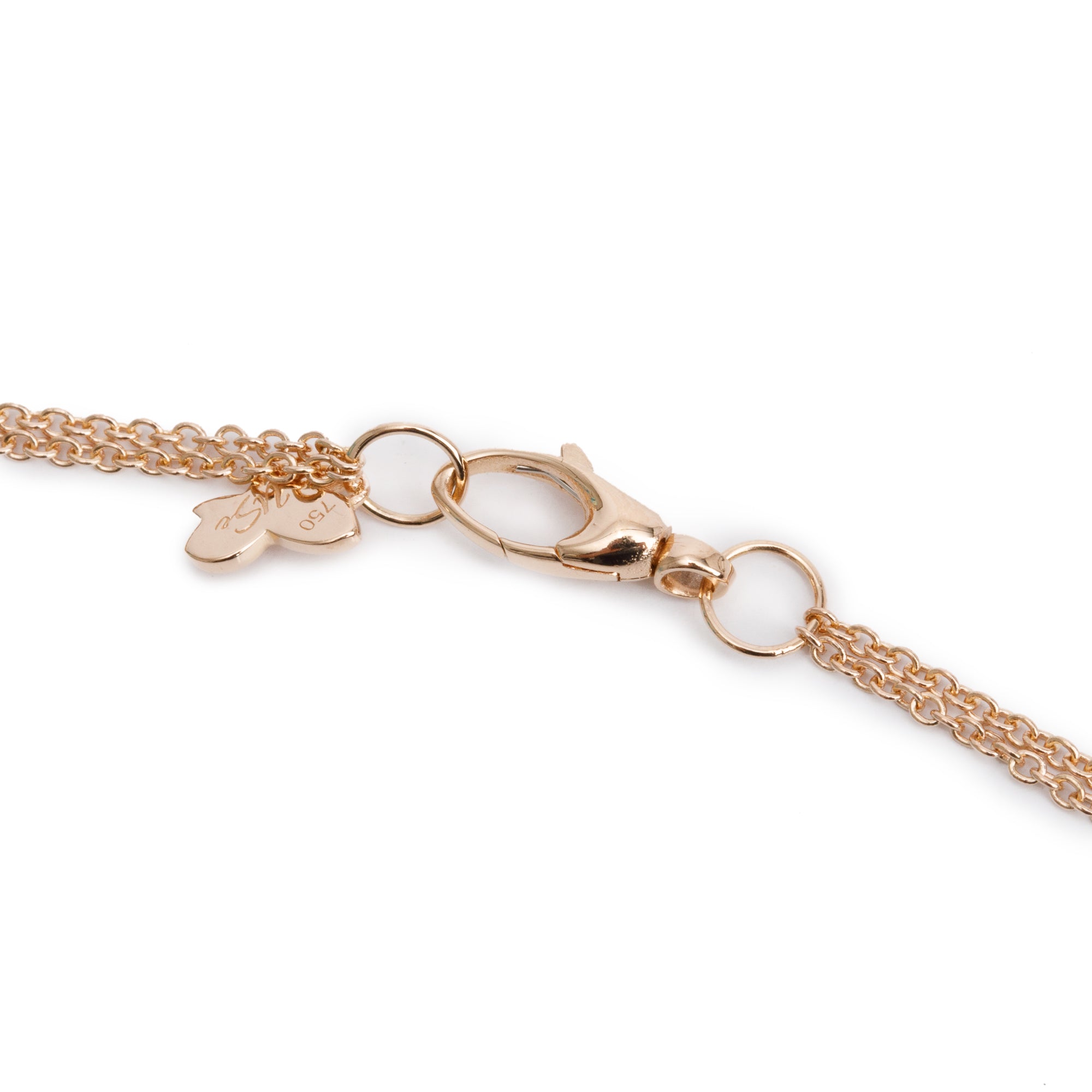 Birks 18k Rose & White Gold Cage Pendant Necklace w/ Box