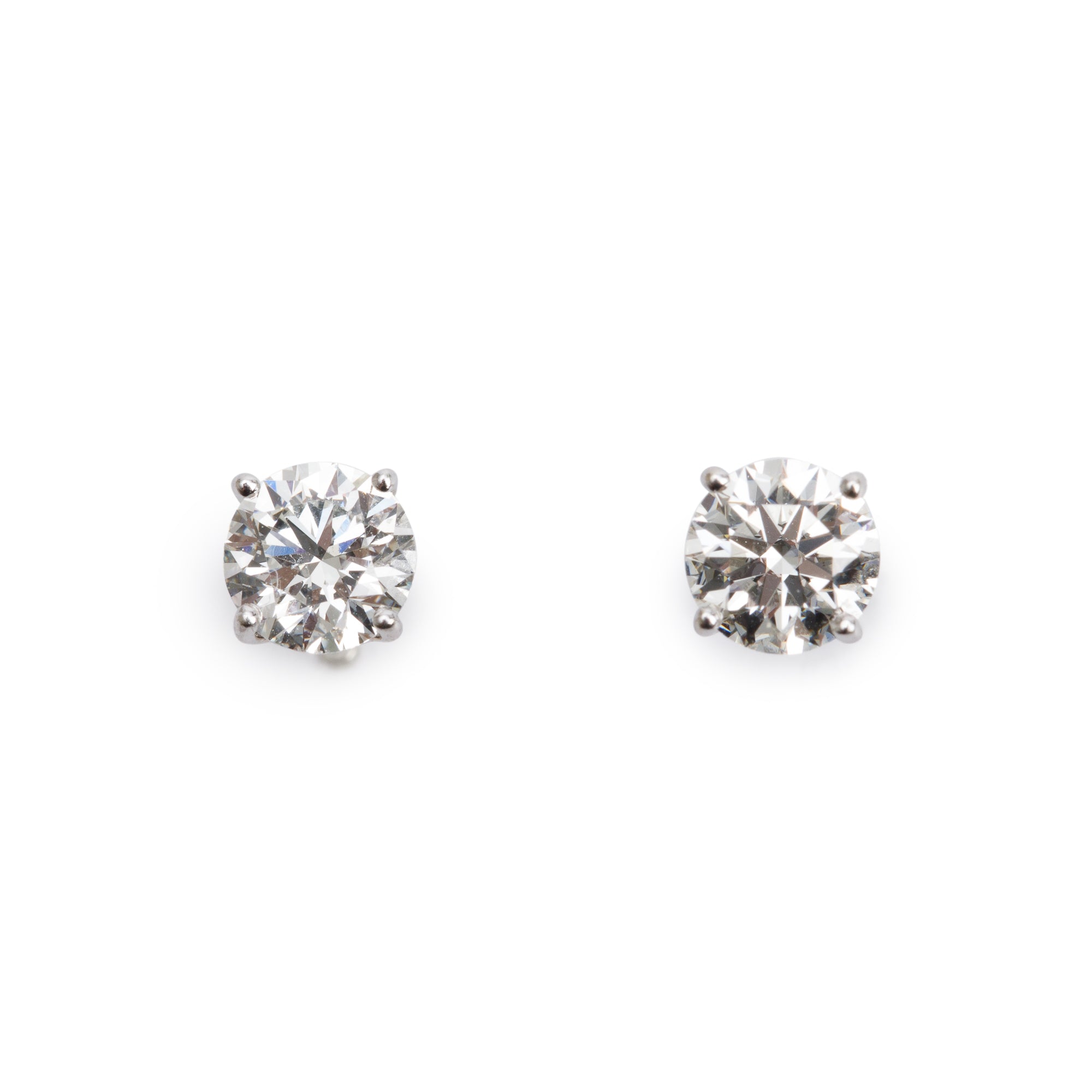 Birks 18k White Gold 1.04 tcw Diamond Stud Earrings