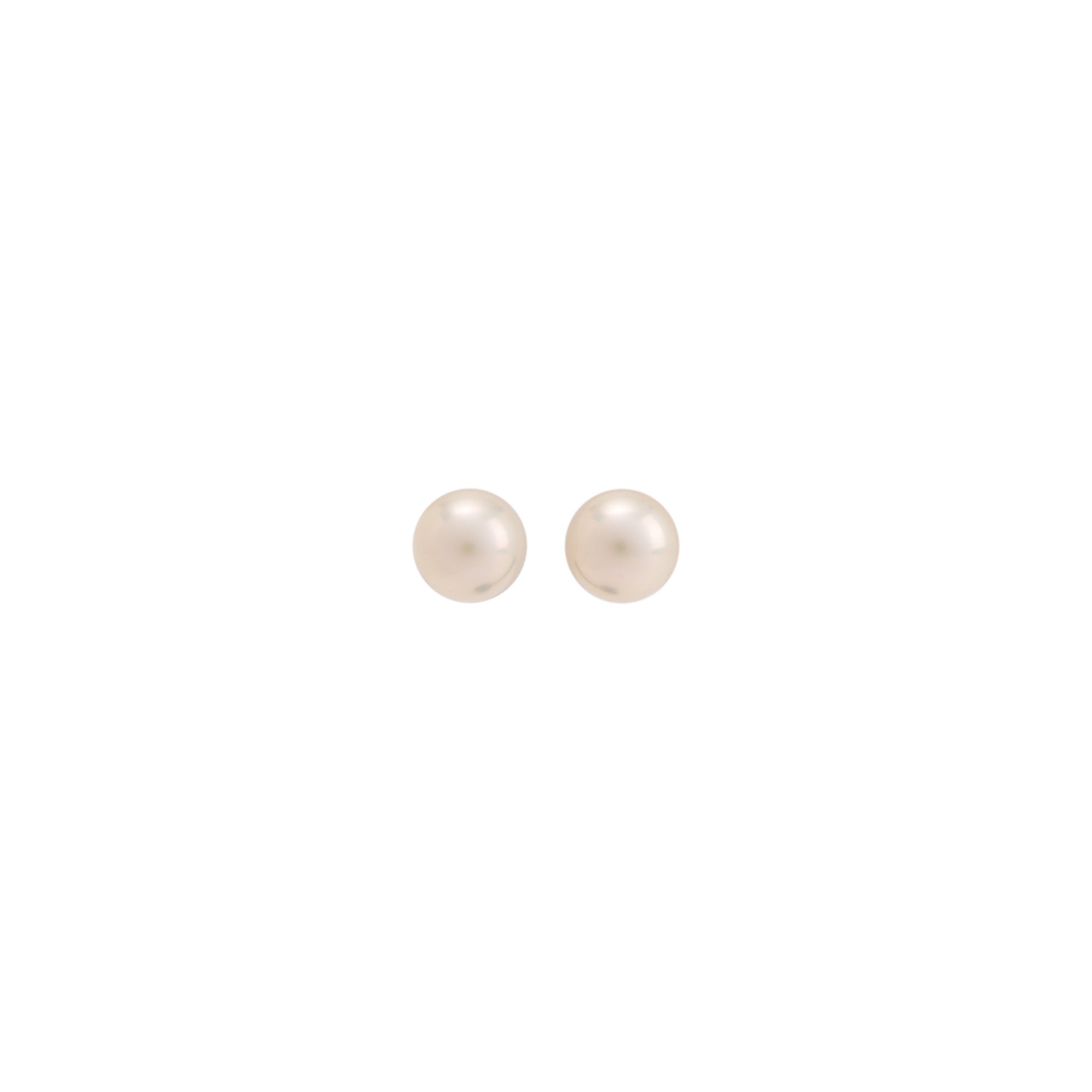 Birks 18k White Gold 8.4MM Pearl Stud Earrings