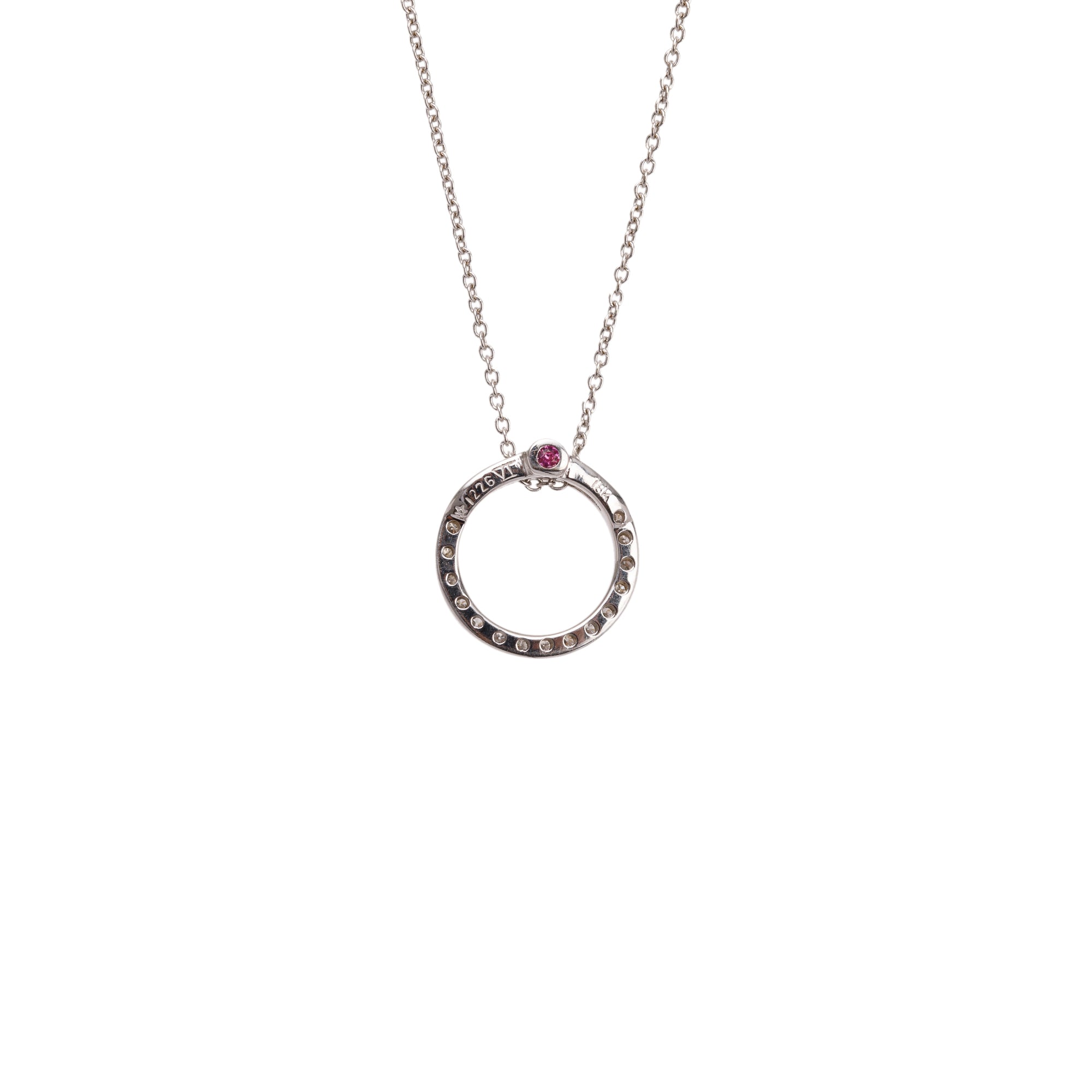 Birks 18k White Gold Diamond Circle of Life Pendant Necklace