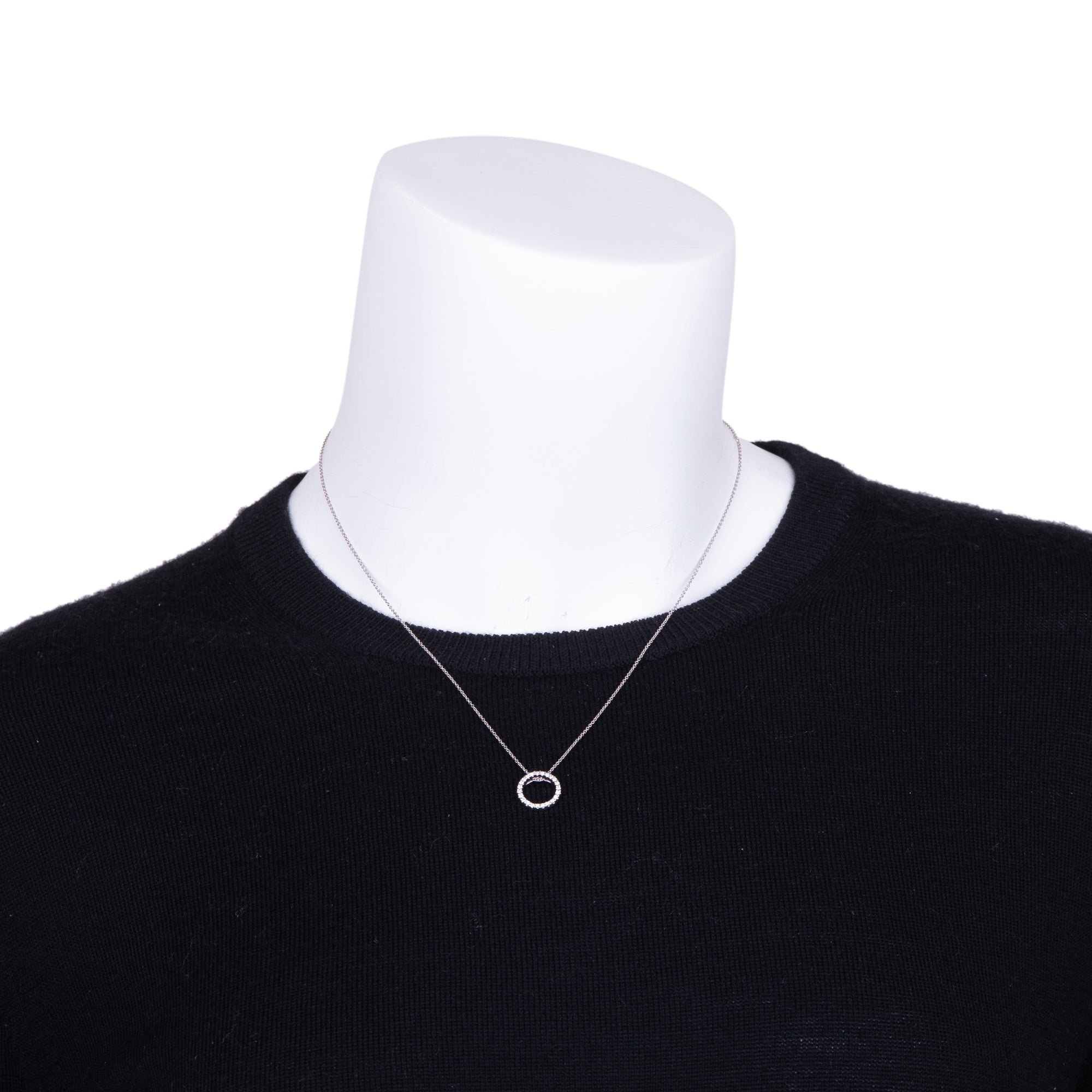 Birks 18k White Gold Diamond Circle of Life Pendant Necklace