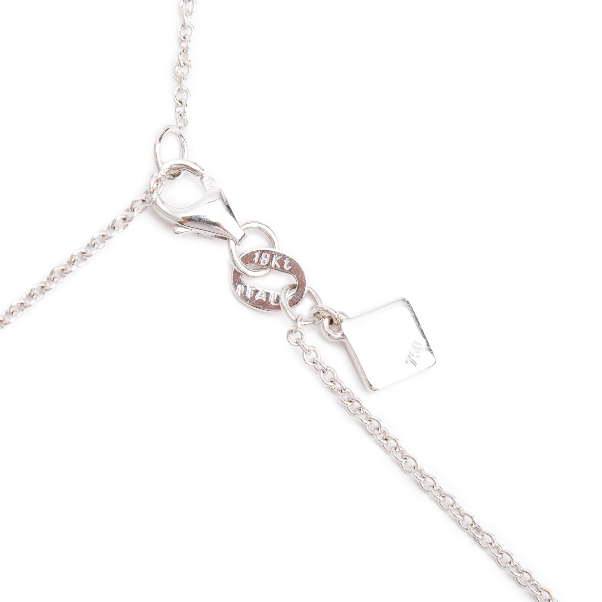 Birks 18k White Gold Graduated Diamond Pendant Necklace w/ Box