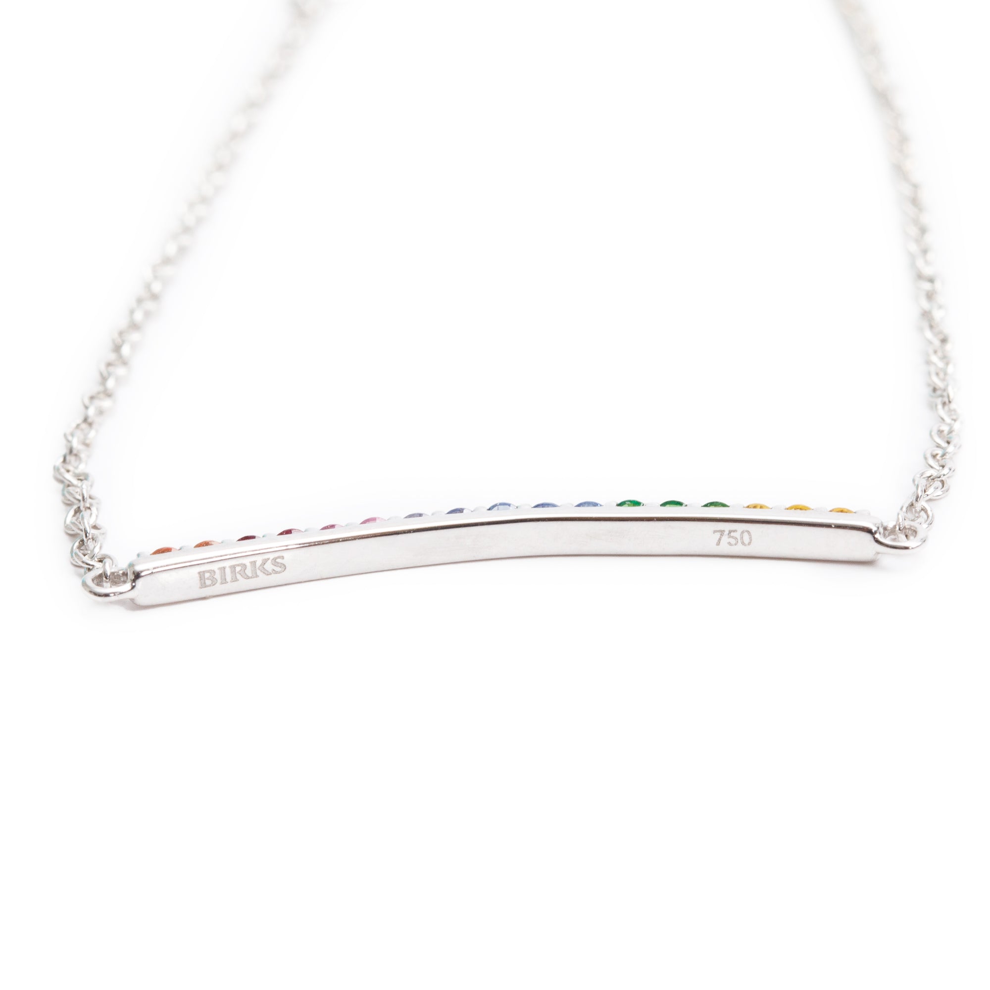 Birks 18k White Gold Multi Color Sapphire Bracelet