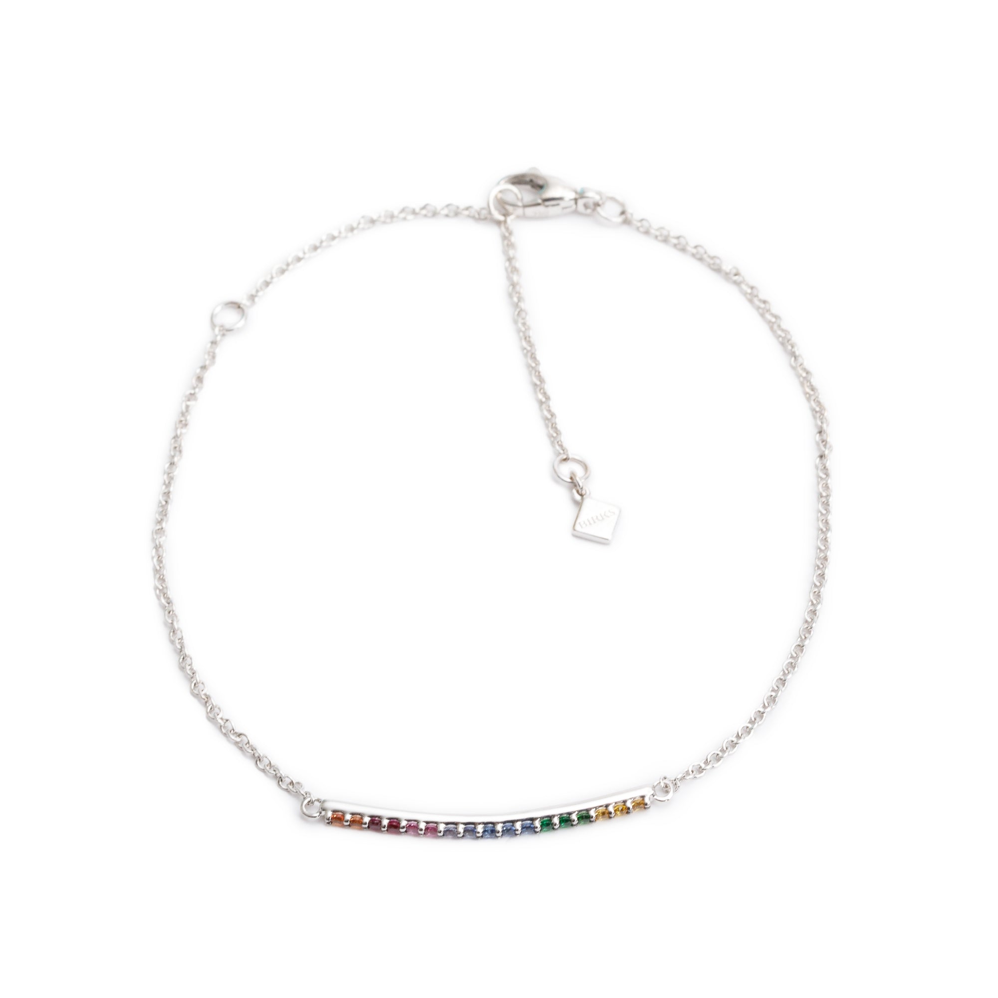 Birks 18k White Gold Multi Color Sapphire Bracelet