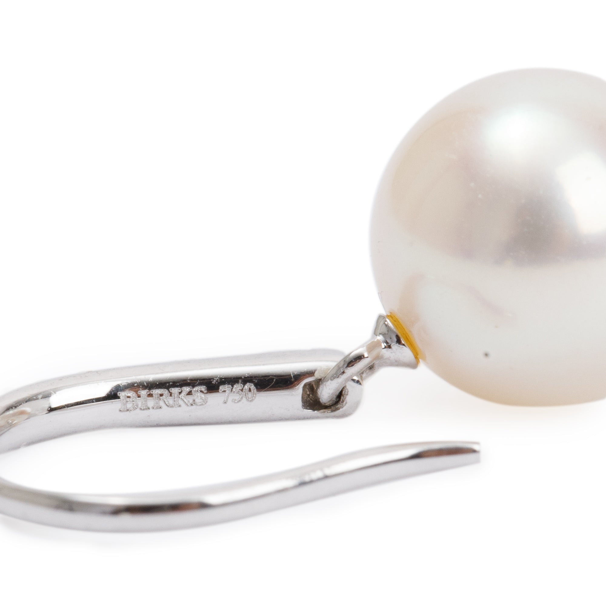 Birks 18k White Gold Pearl & Diamond Earrings