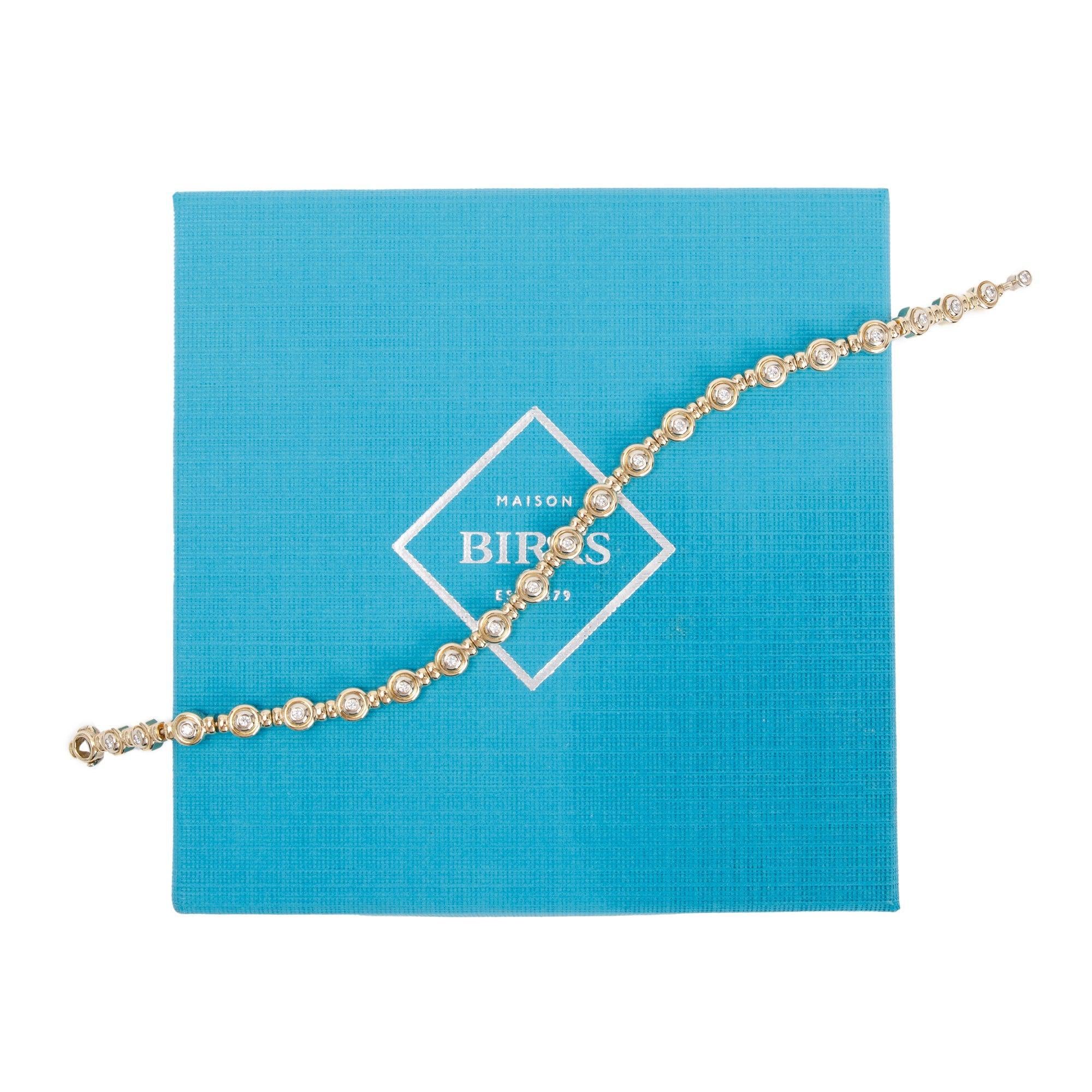Birks 18k Yellow Gold 0.44 tcw. Diamond Link Bracelet w/ Box