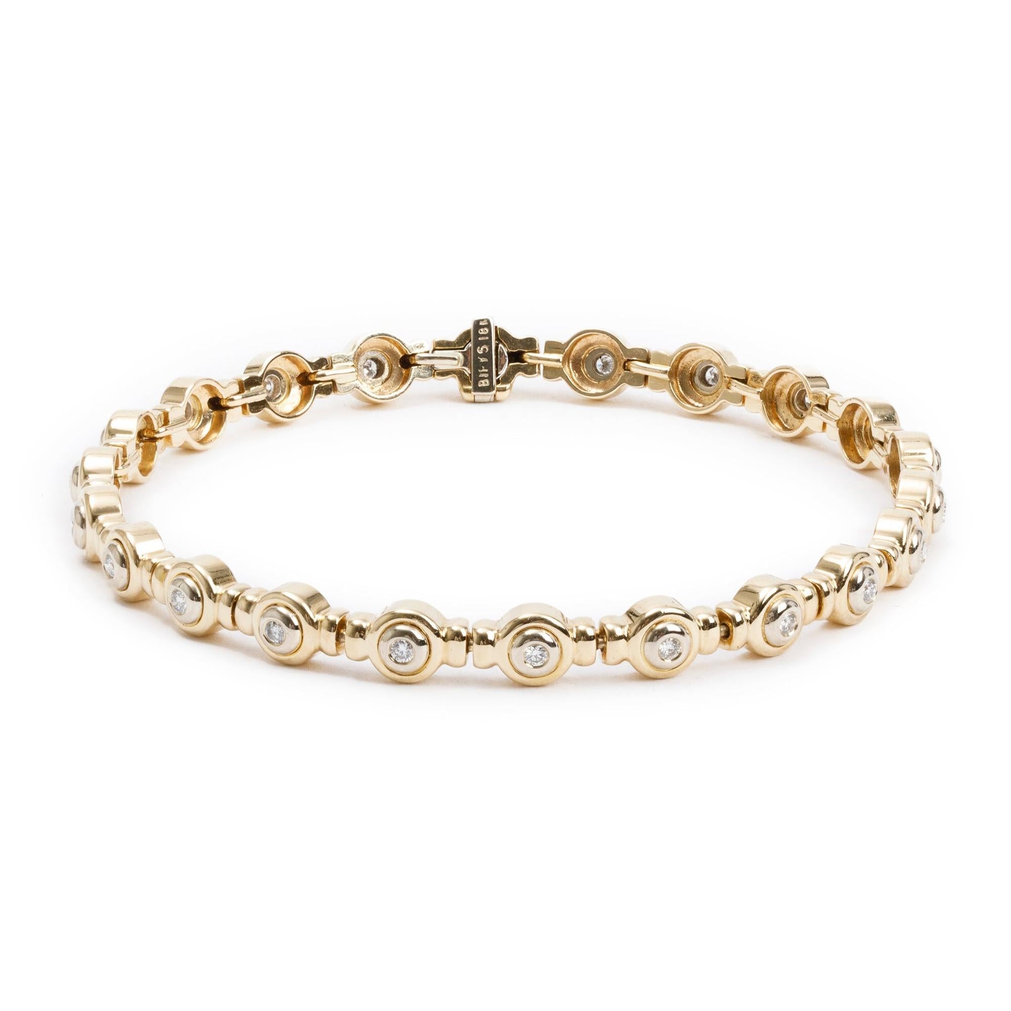 Birks 18k Yellow Gold 0.44 tcw. Diamond Link Bracelet w/ Box