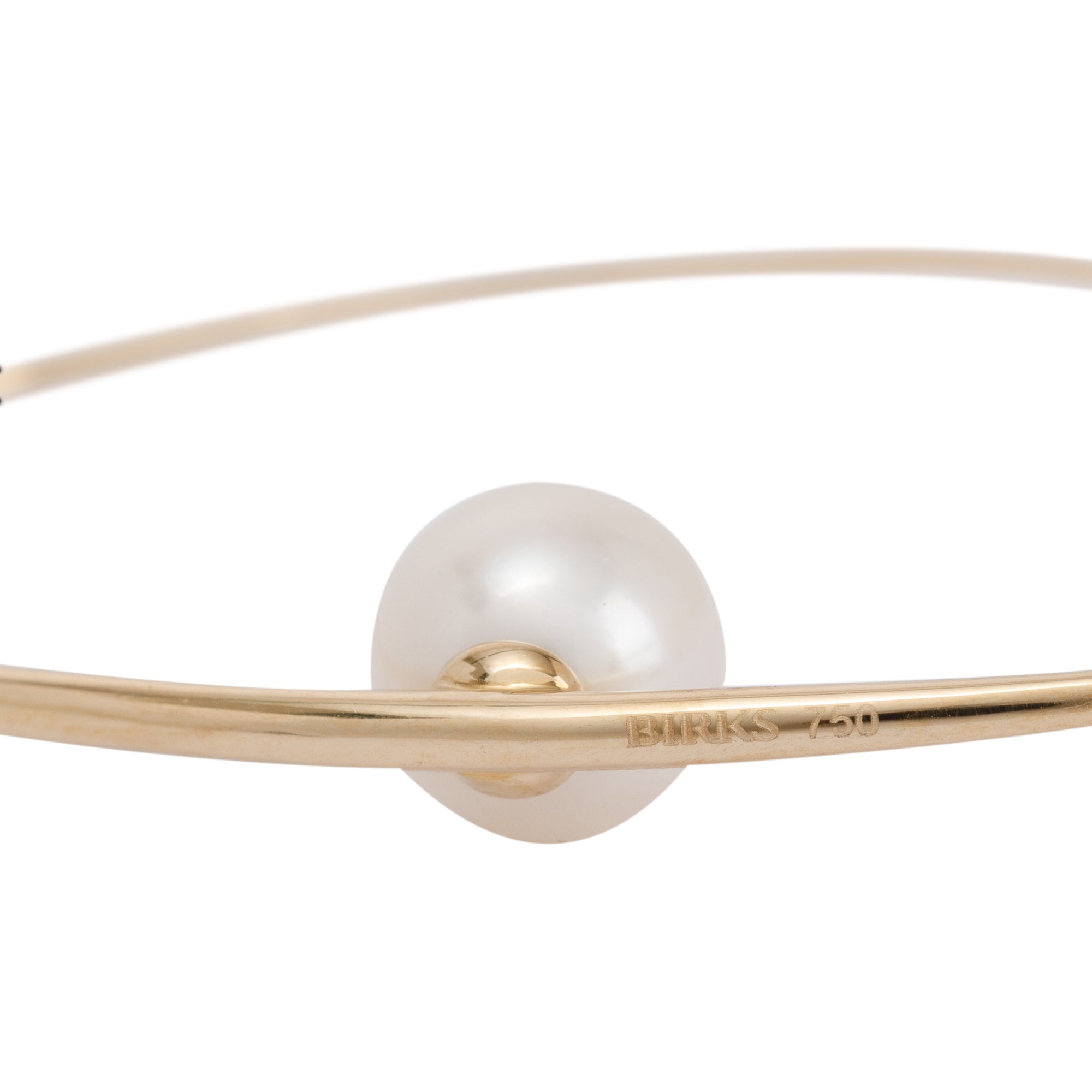 Birks Essentials 18k Yellow Gold 9 MM Pearl Hoop Earrings