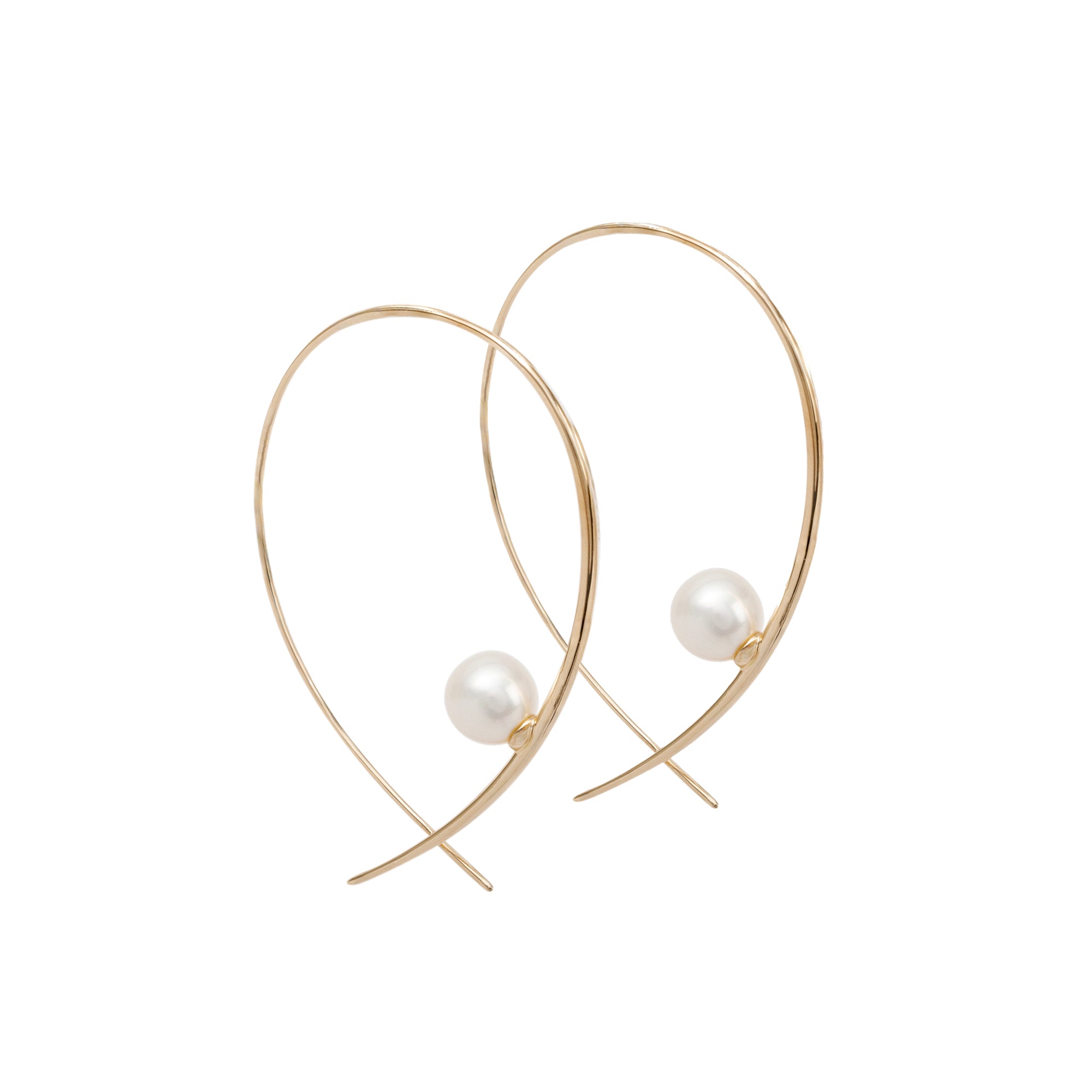 Birks Essentials 18k Yellow Gold 9 MM Pearl Hoop Earrings