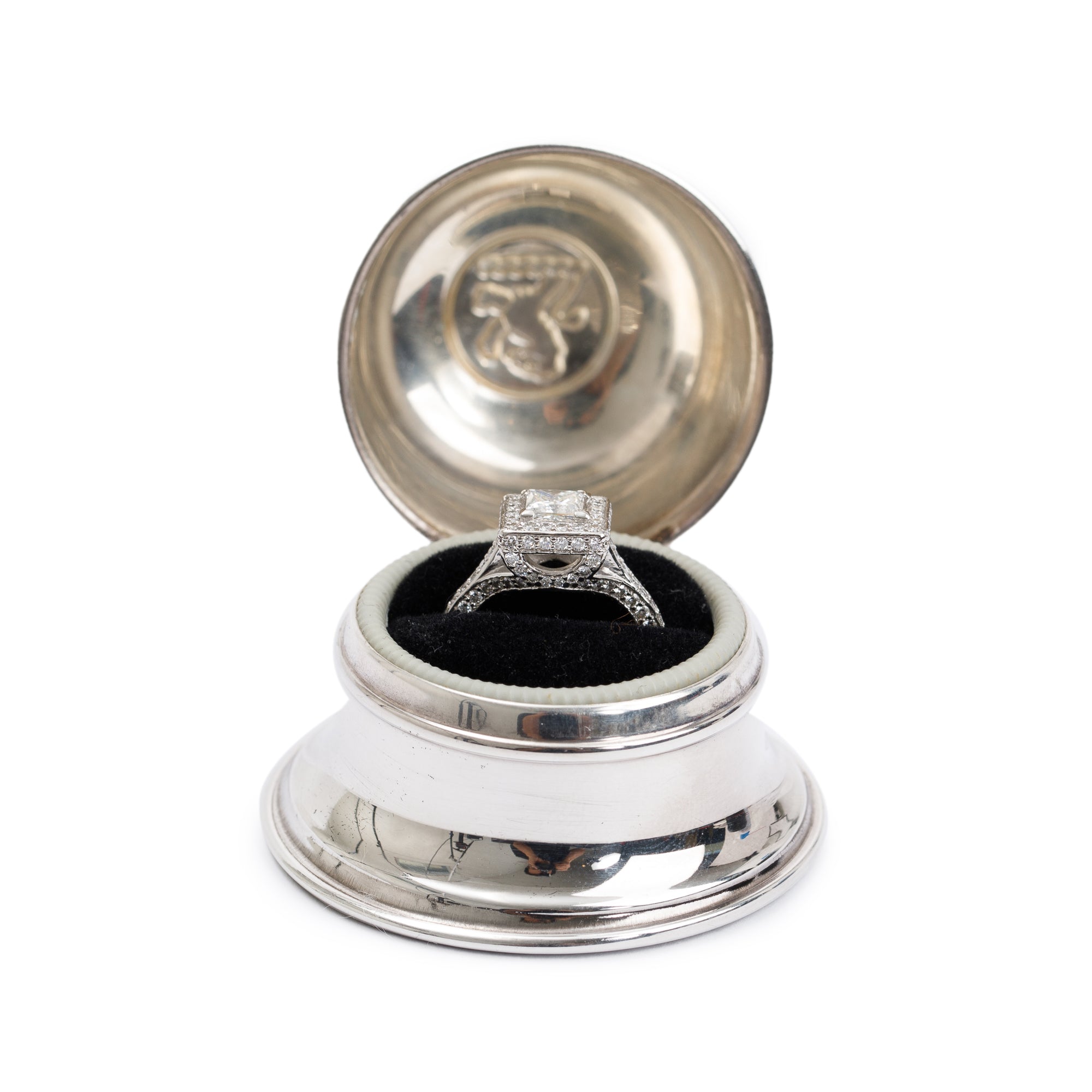 Birks Platinum Princess Cut Diamond Engagement Ring, Size 5 w/ Box