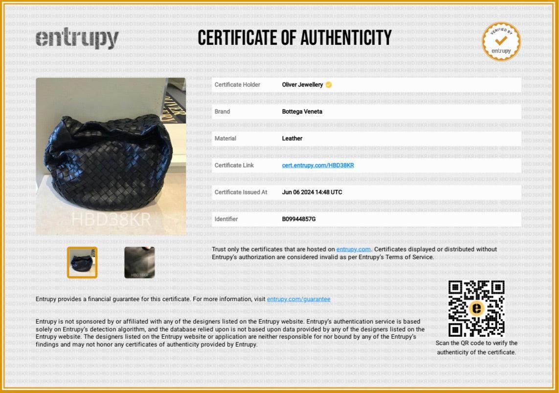 Bottega 2023 Veneta Black Intrecciato Leather Teen Jodie Bag w/ Receipt & Authenticity Card