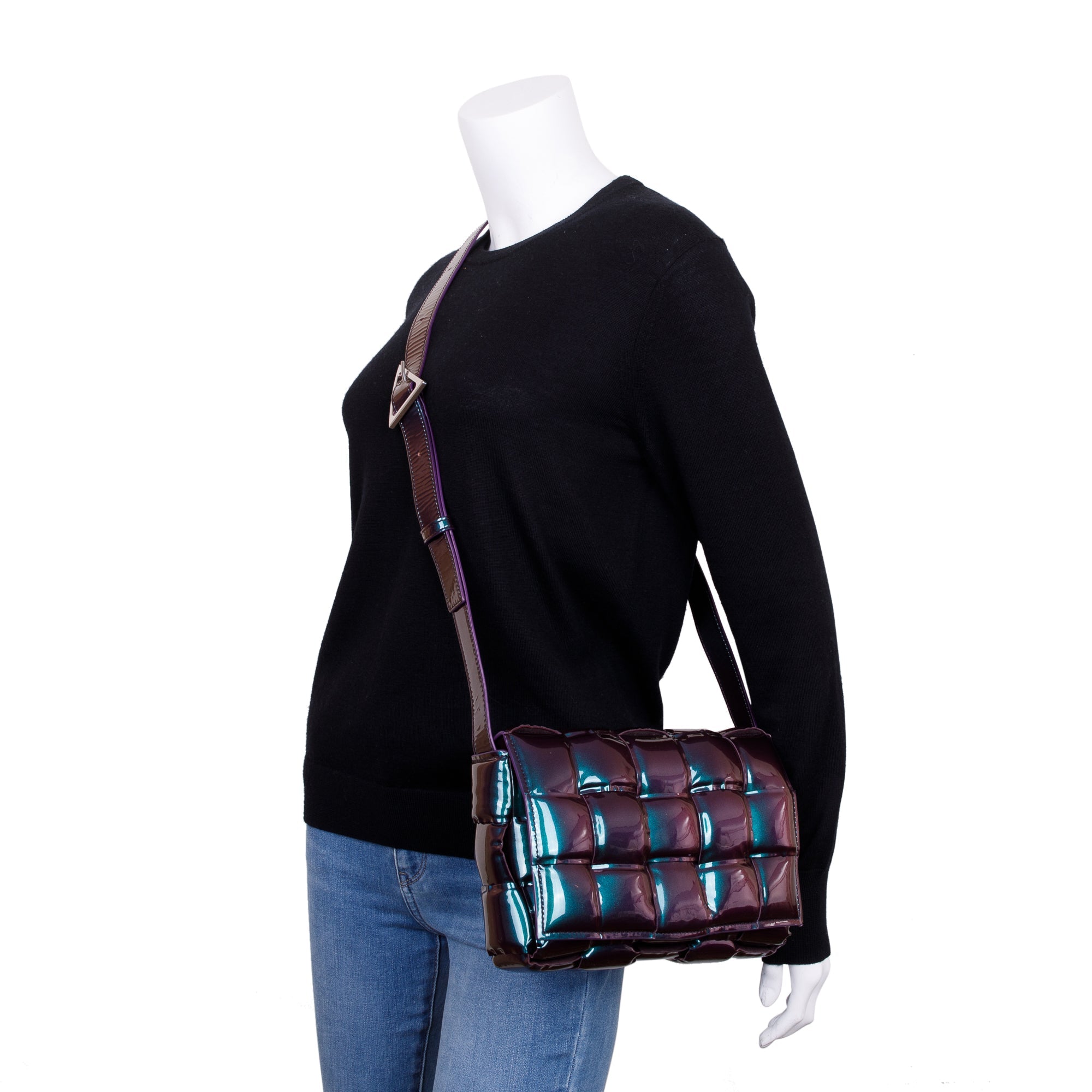 Bottega Veneta 2023 Holographic Glossy Nail Polish Nappa Intrecciato Padded Cassette Bag