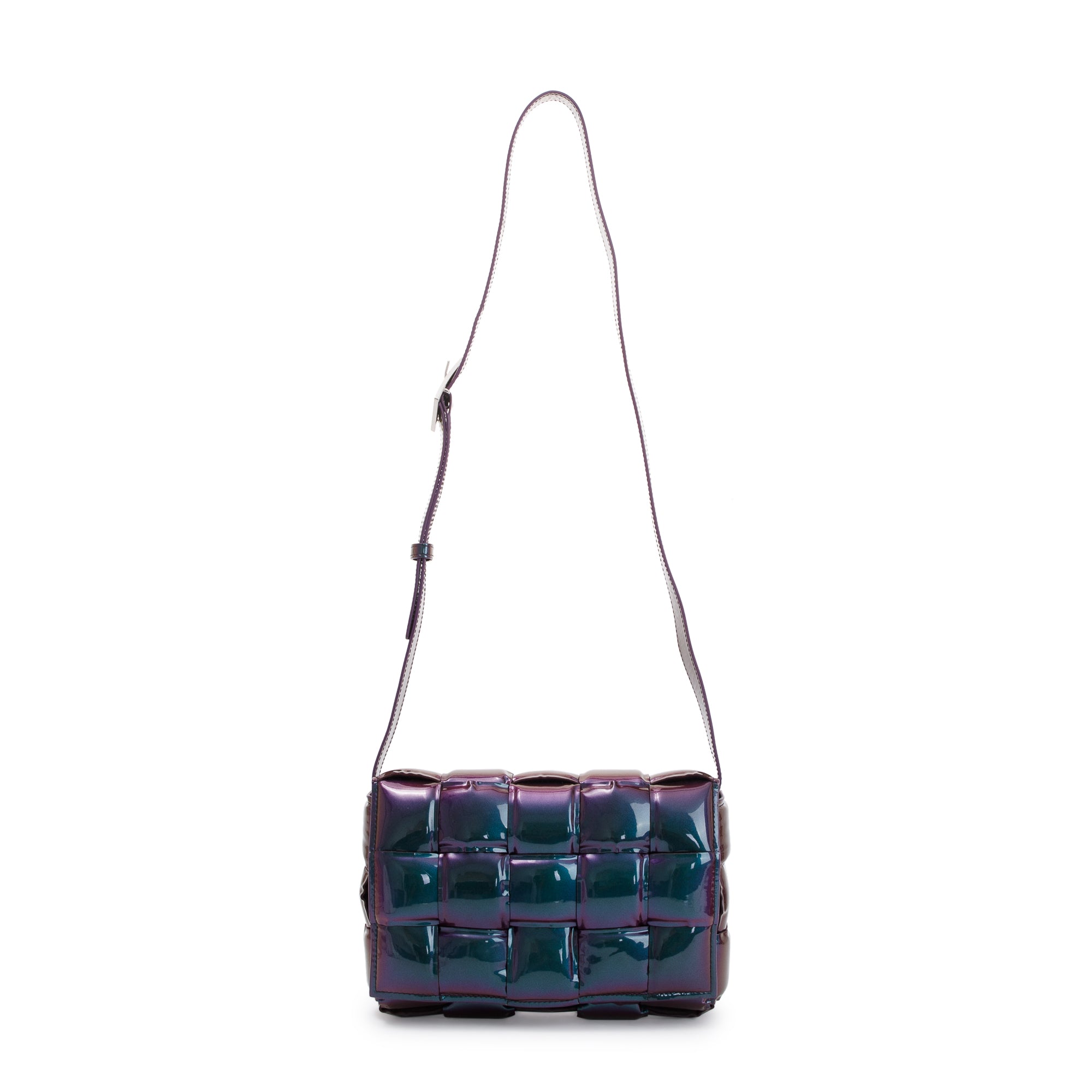 Bottega Veneta 2023 Holographic Glossy Nail Polish Nappa Intrecciato Padded Cassette Bag