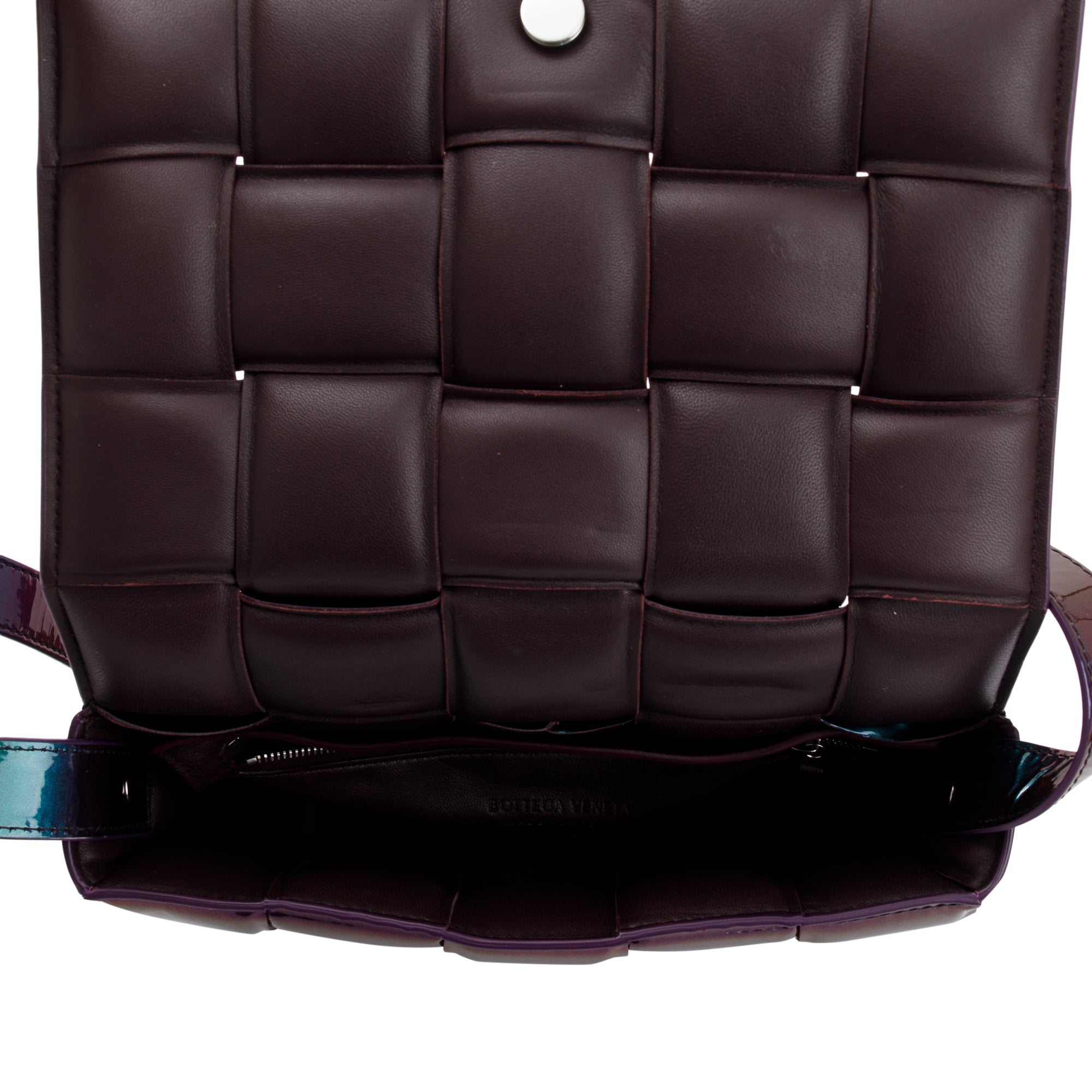 Bottega Veneta 2023 Holographic Glossy Nail Polish Nappa Intrecciato Padded Cassette Bag