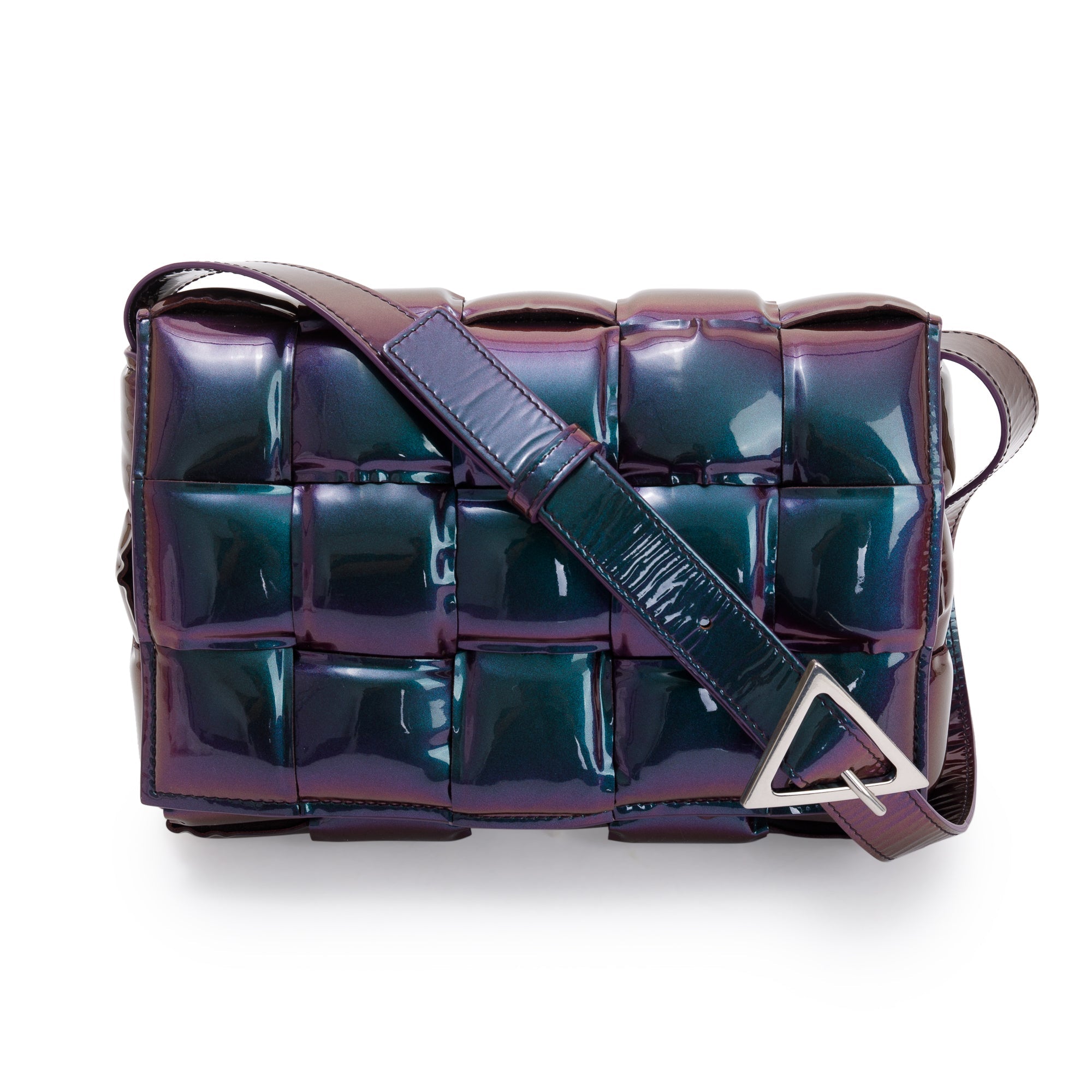 Bottega Veneta 2023 Holographic Glossy Nail Polish Nappa Intrecciato Padded Cassette Bag