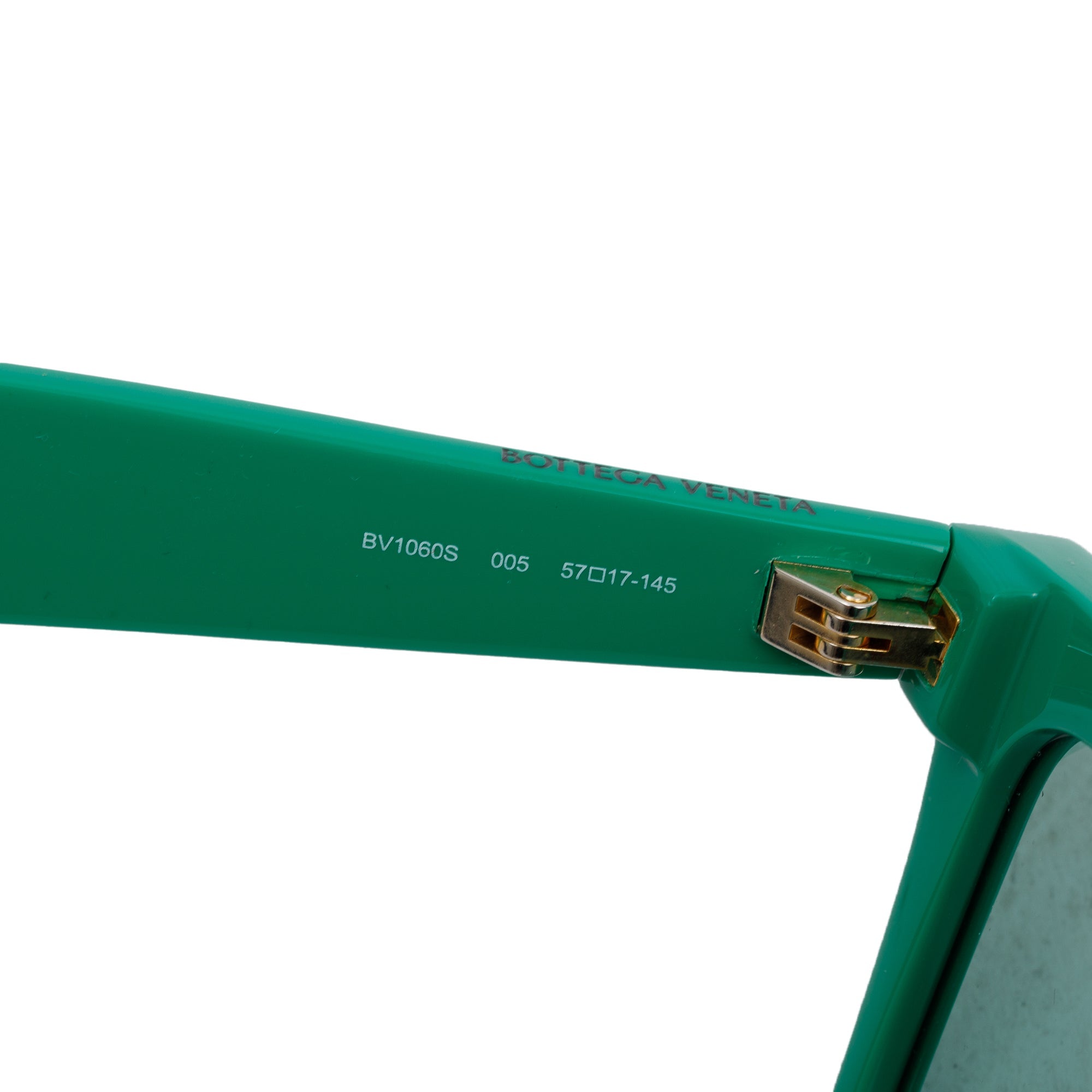 Bottega Veneta BV1060S Green Acetate Sharp Square Sunglasses w/ Case