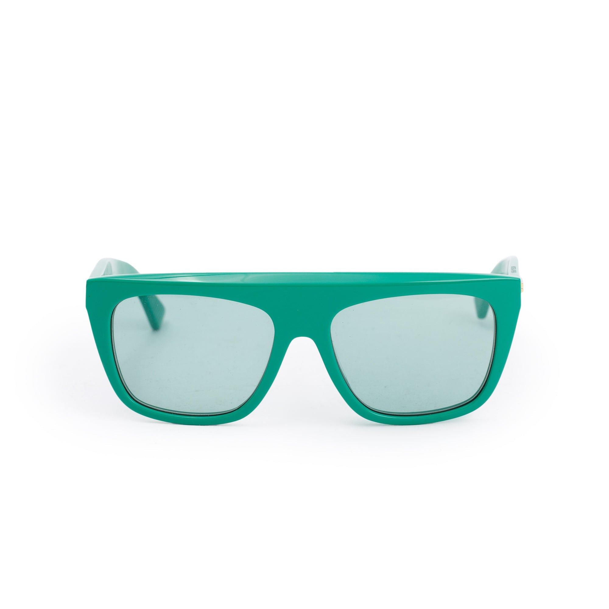 Bottega Veneta BV1060S Green Acetate Sharp Square Sunglasses w/ Case