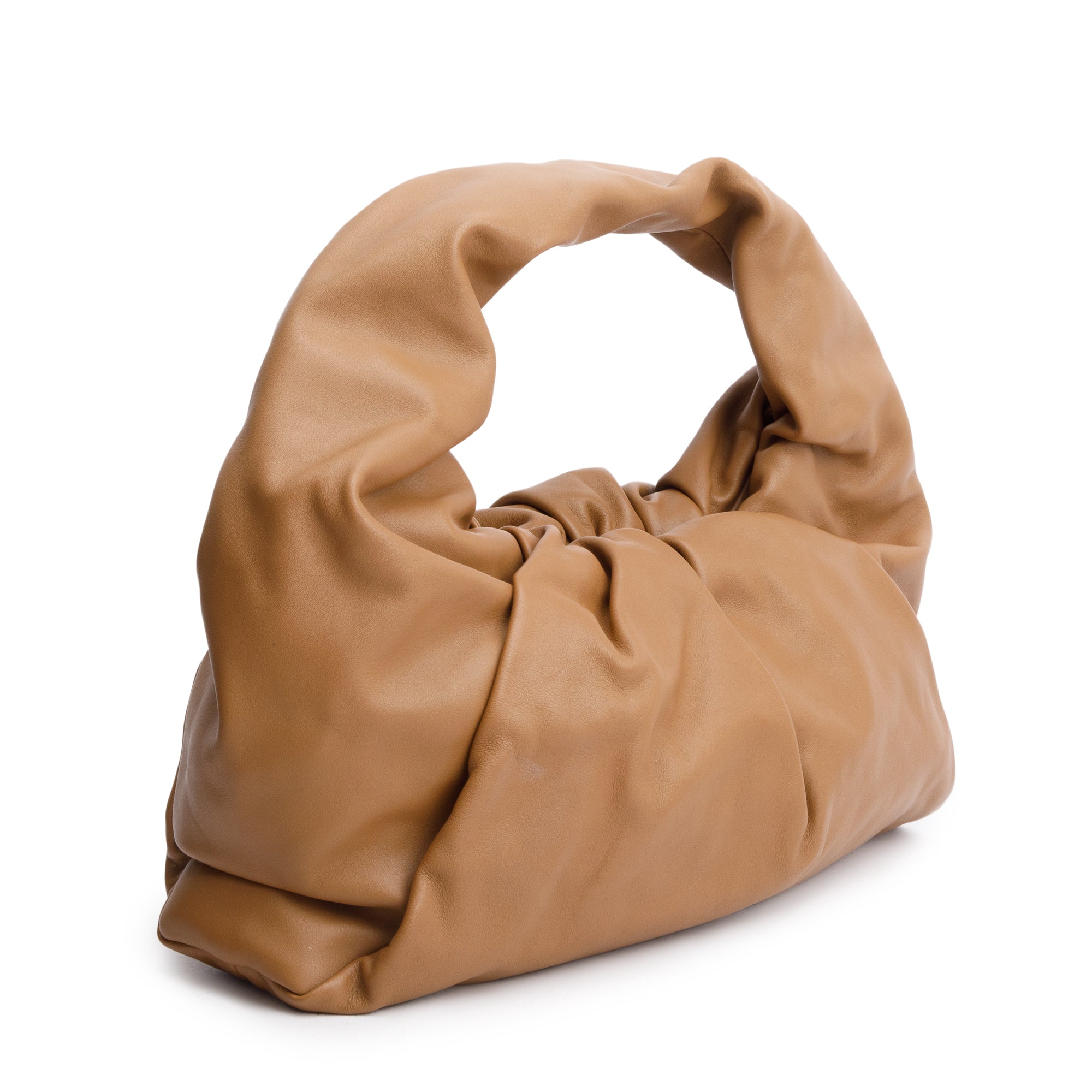 Bottega Veneta Beige Calfskin Leather Small Shoulder Pouch