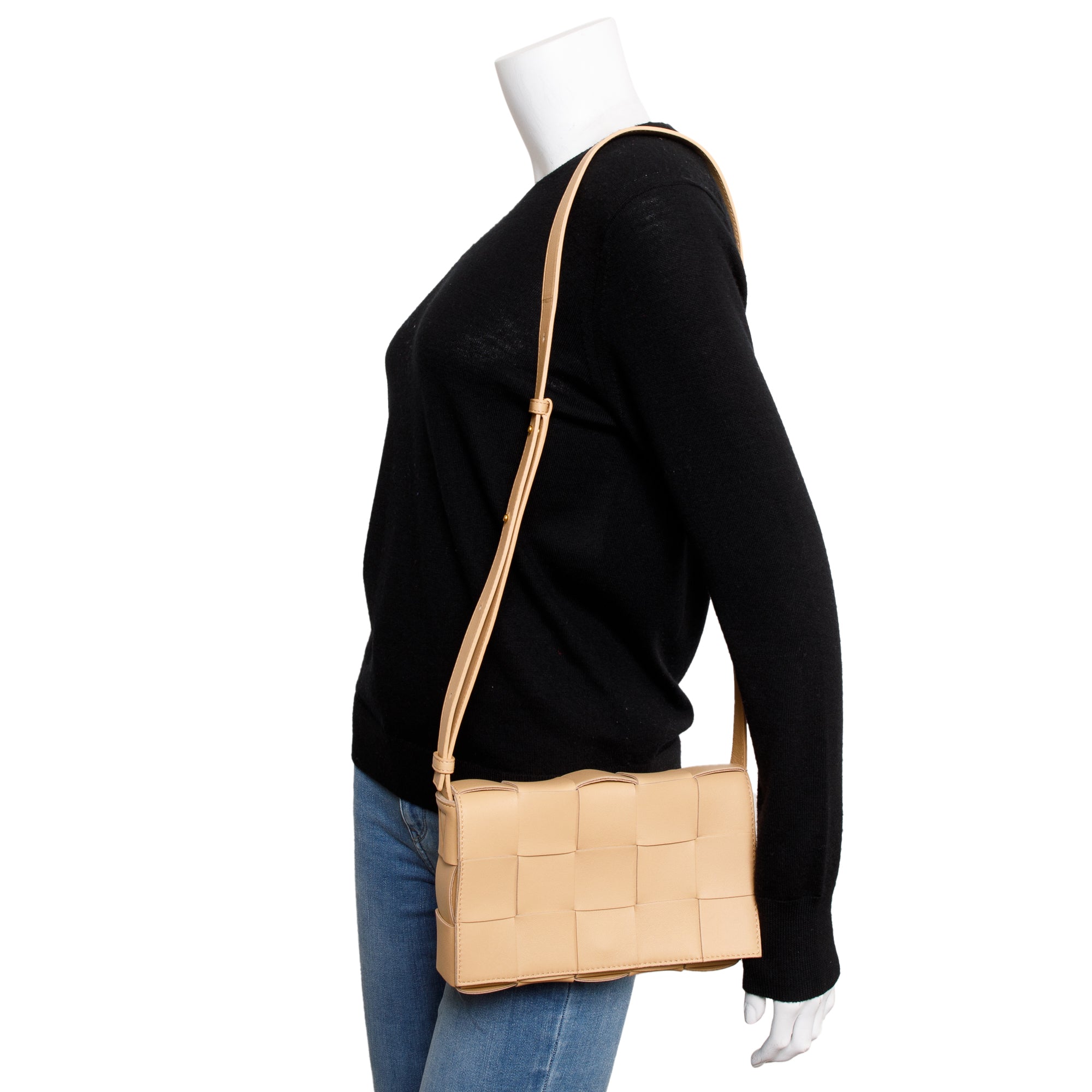 Bottega Veneta Beige Intrecciato Leather Cassette Bag