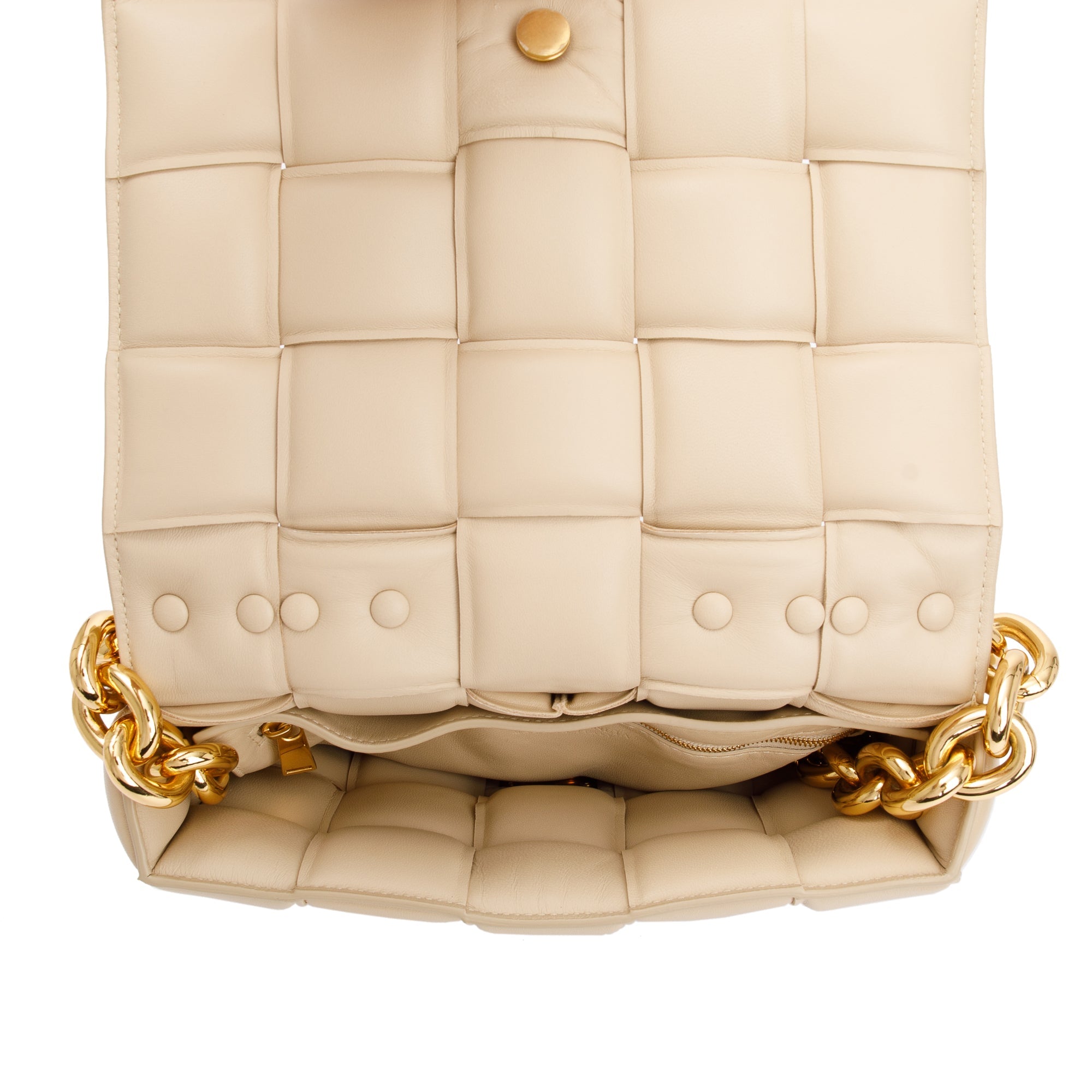 Bottega Veneta Beige Nappa Intrecciato Padded Cassette Bag