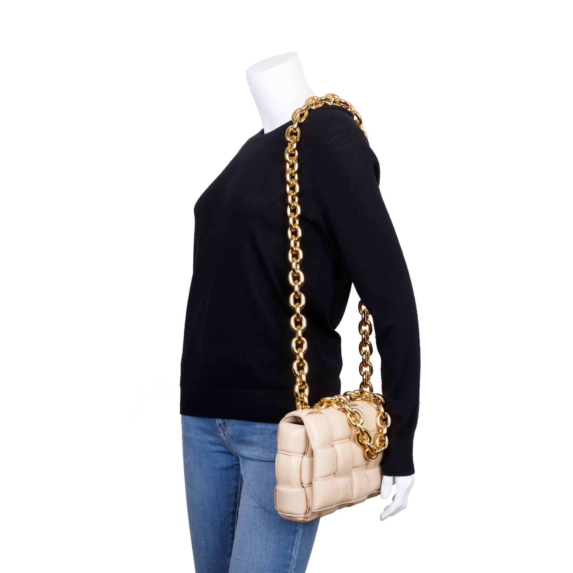 Bottega Veneta Beige Nappa Intrecciato Padded Cassette Bag