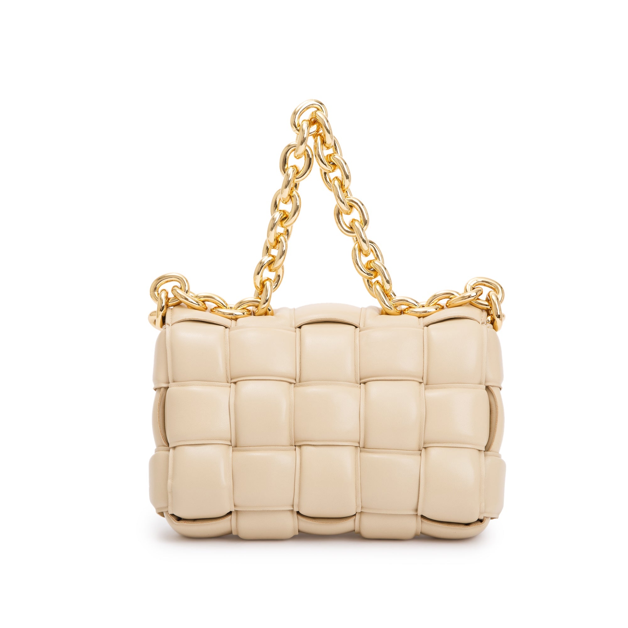 Bottega Veneta Beige Nappa Intrecciato Padded Cassette Bag