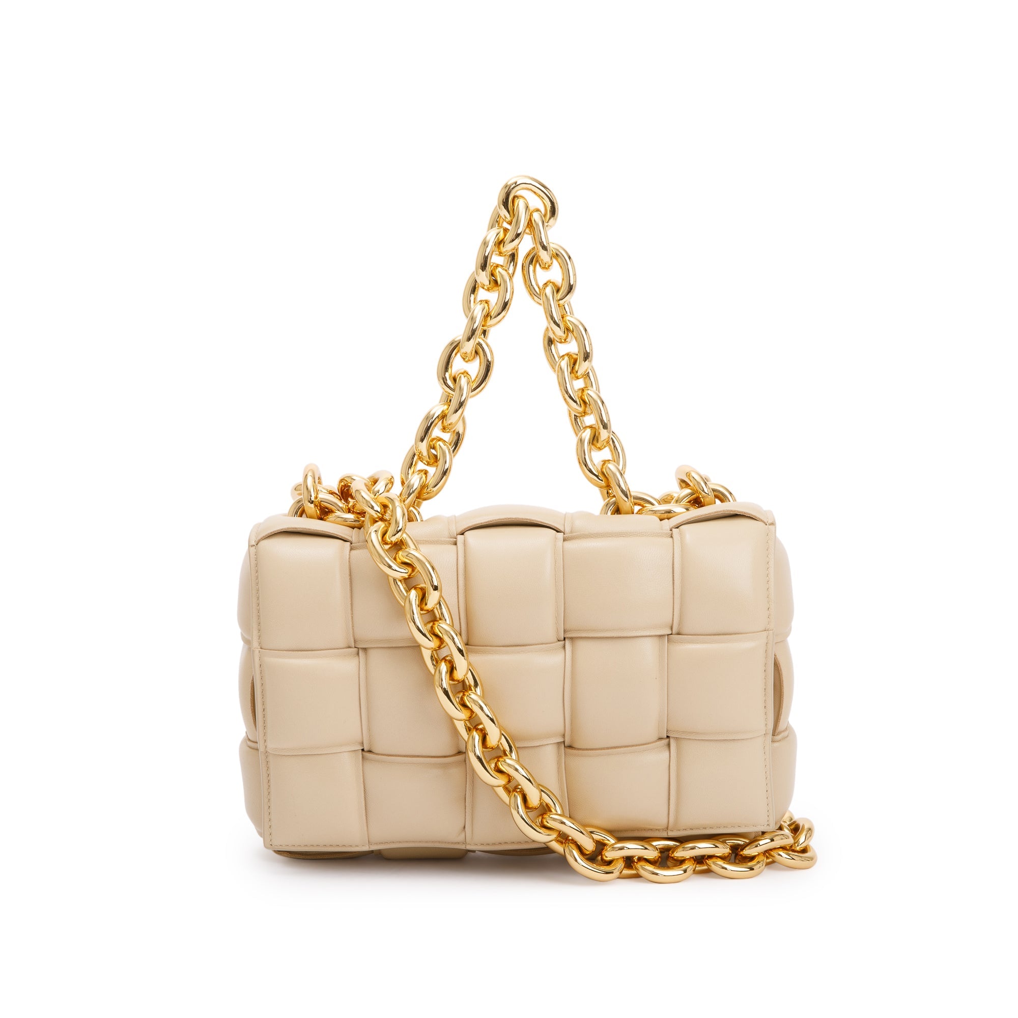 Bottega Veneta Beige Nappa Intrecciato Padded Cassette Bag