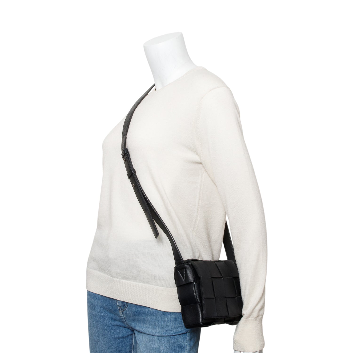 Bottega Veneta Black Intrecciato Cassette Bag