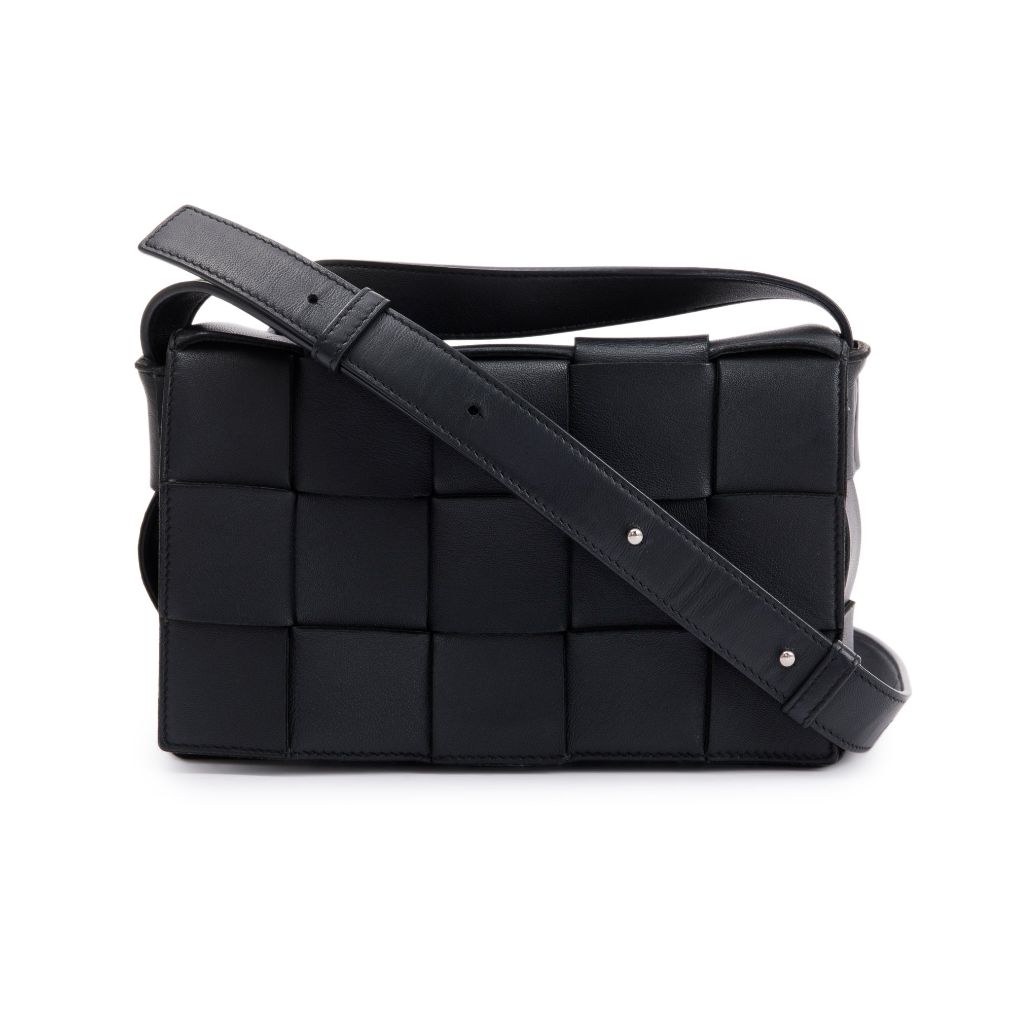Bottega Veneta Black Intrecciato Cassette Bag