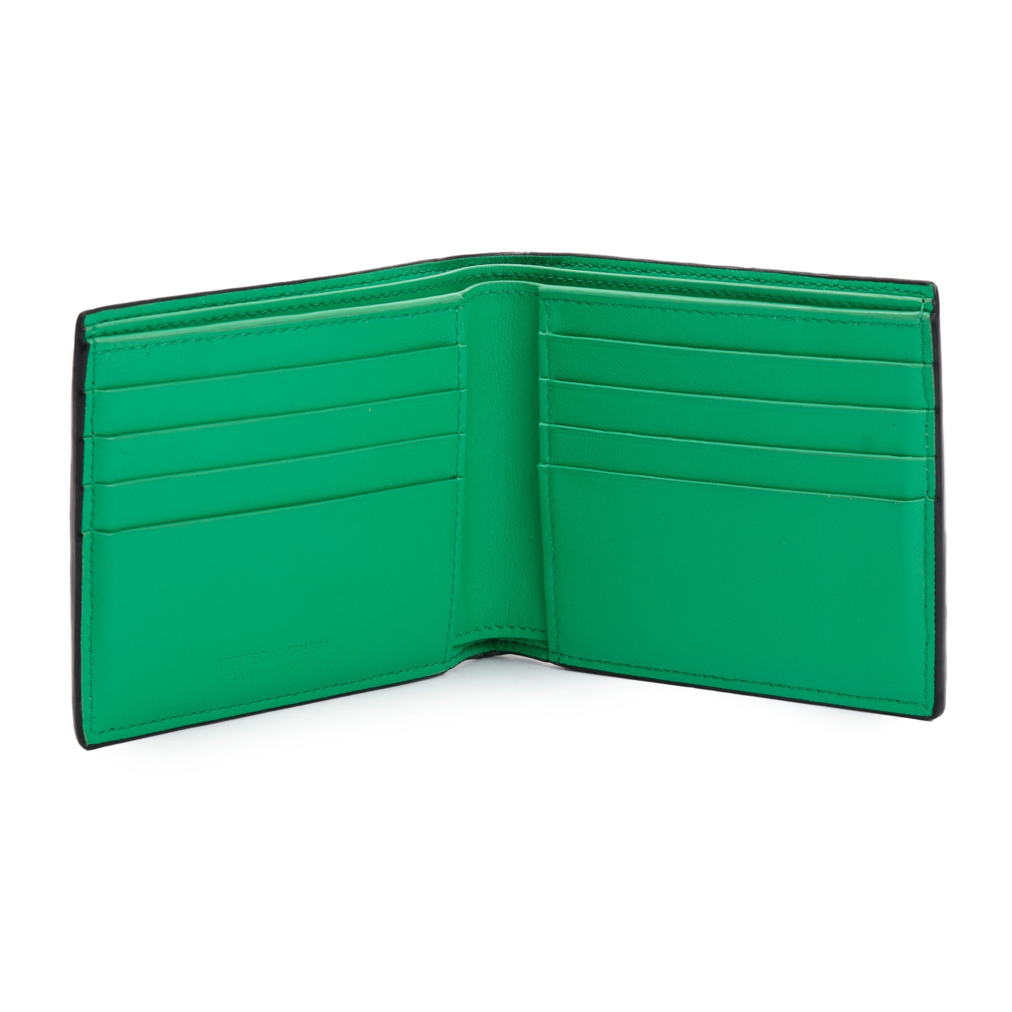 Bottega Veneta Black Intrecciato Leather Bi-Fold Wallet