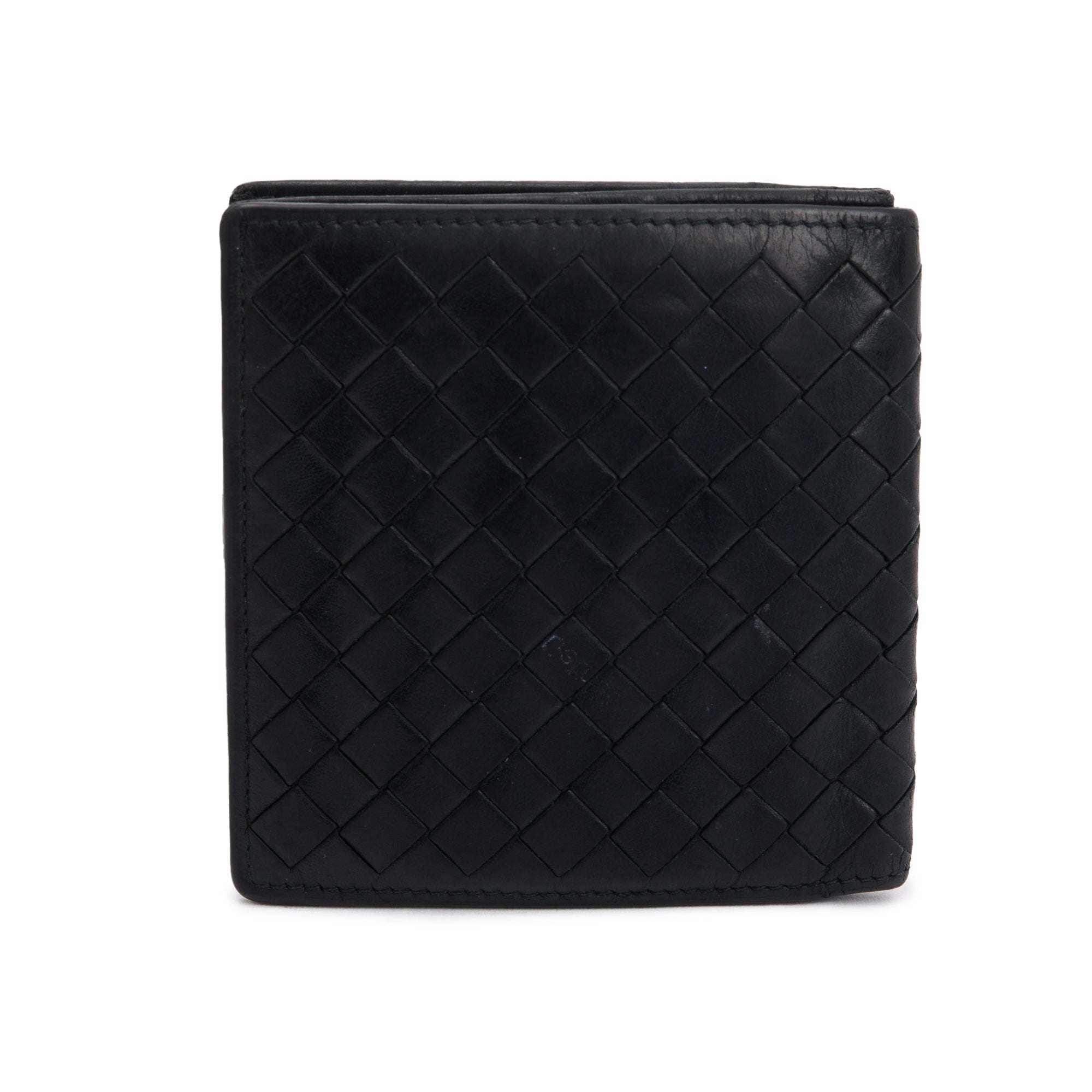 Bottega Veneta Black Intrecciato Leather Bi-Fold Wallet